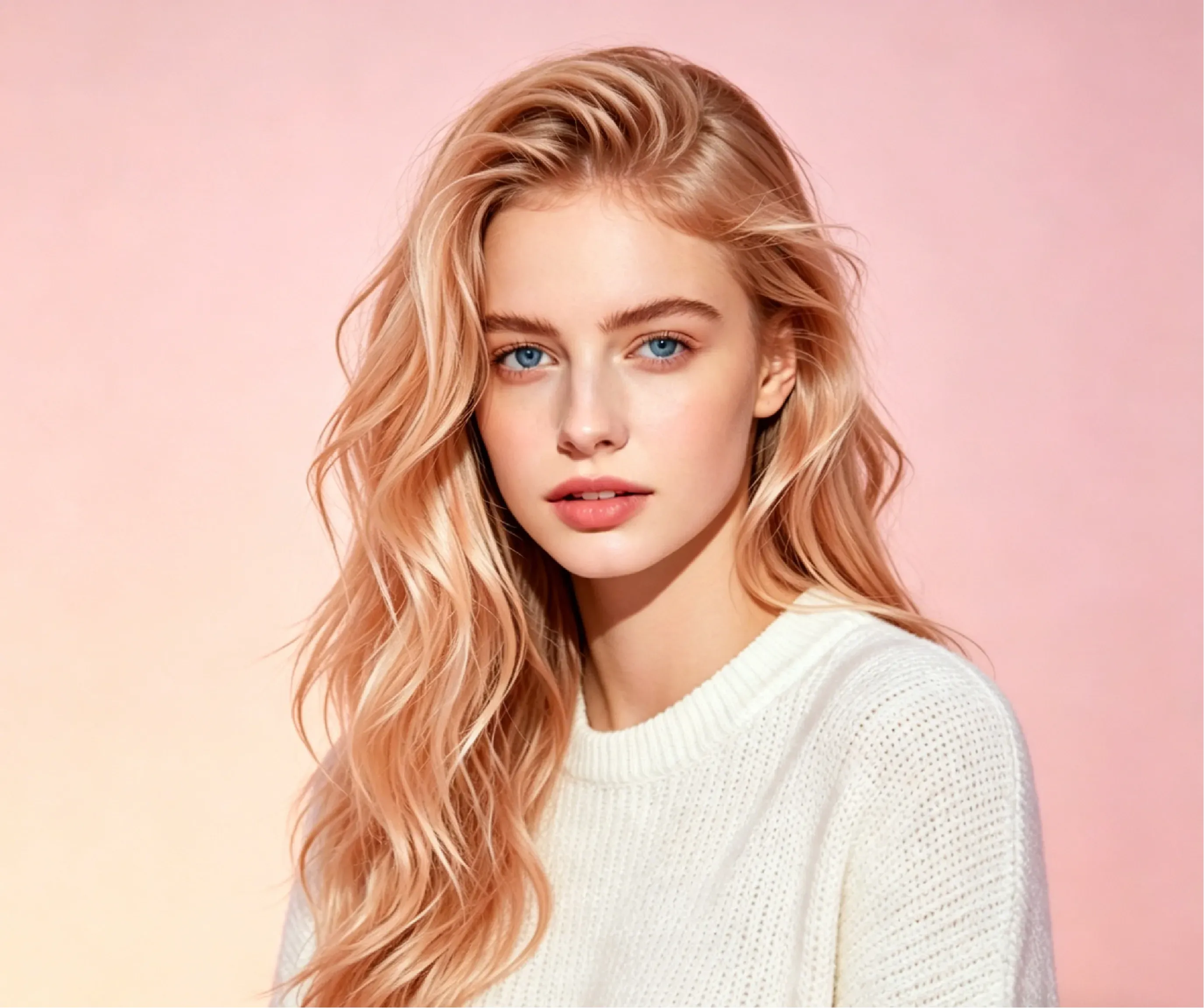 Soft Apricot Blonde Hair Color