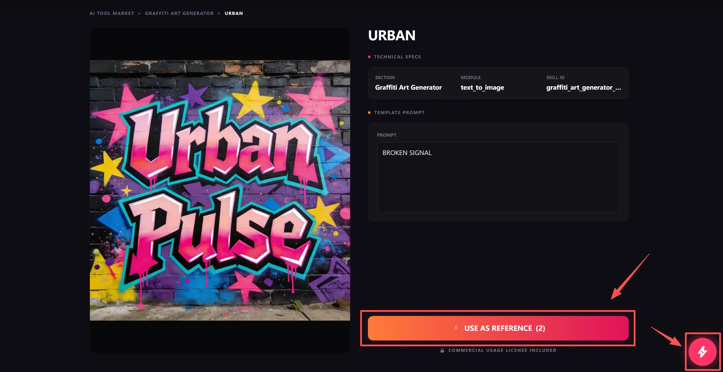 Using the reference feature to create consistent graffiti art styles