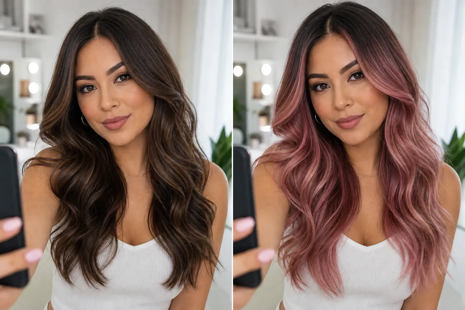 Beauty Content Creator: Make Before-and-After Hair Color Visuals