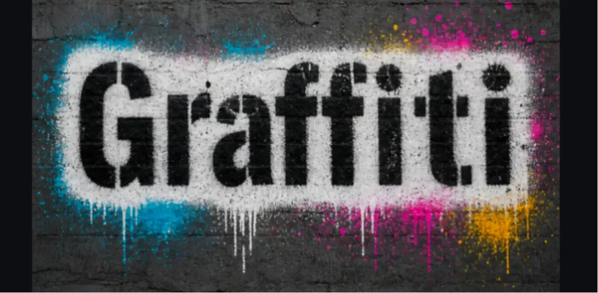 Stencil graffiti style