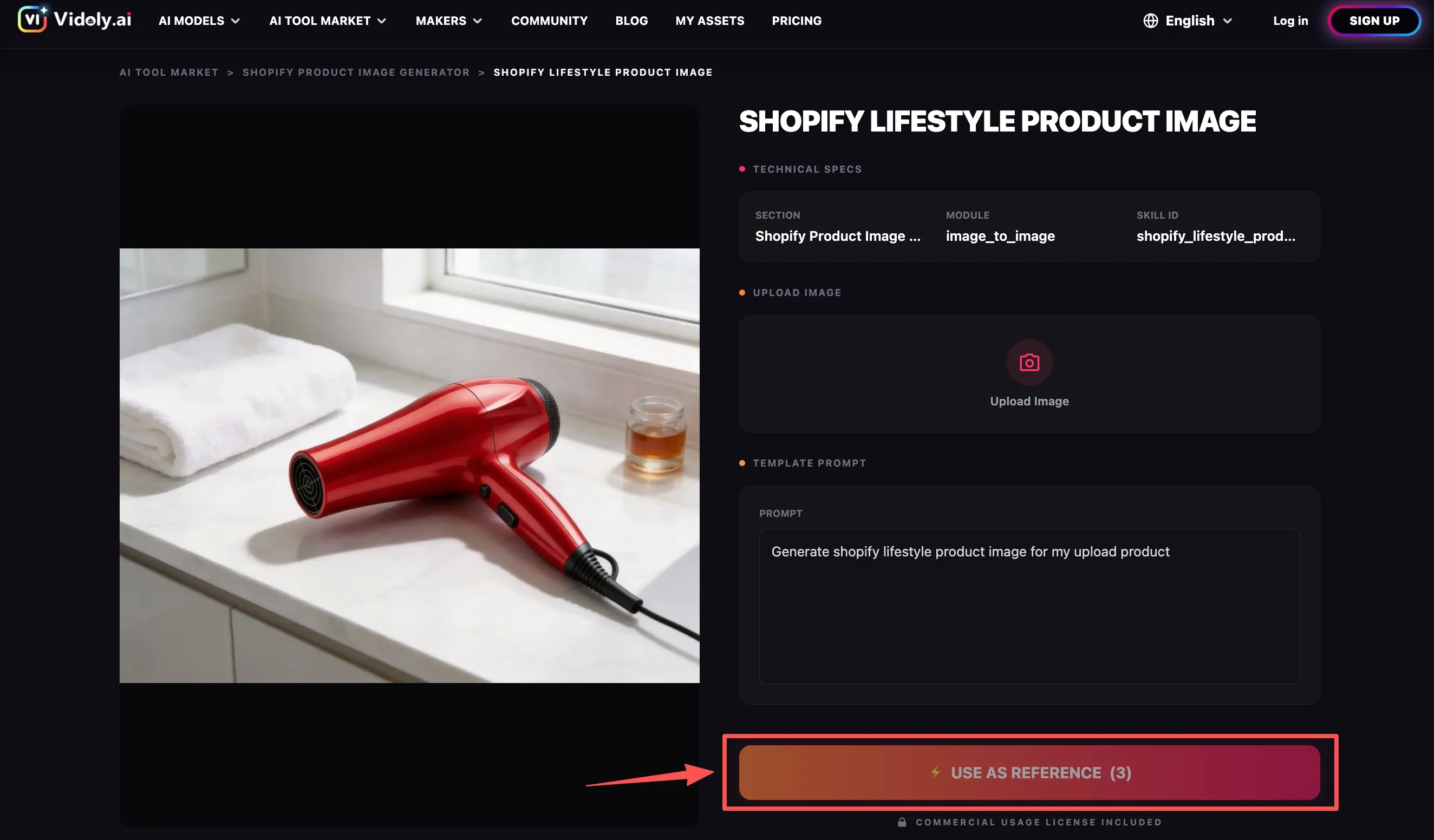 Using the Use As Reference feature in the Shopify Product Image Generator to maintain product consistency