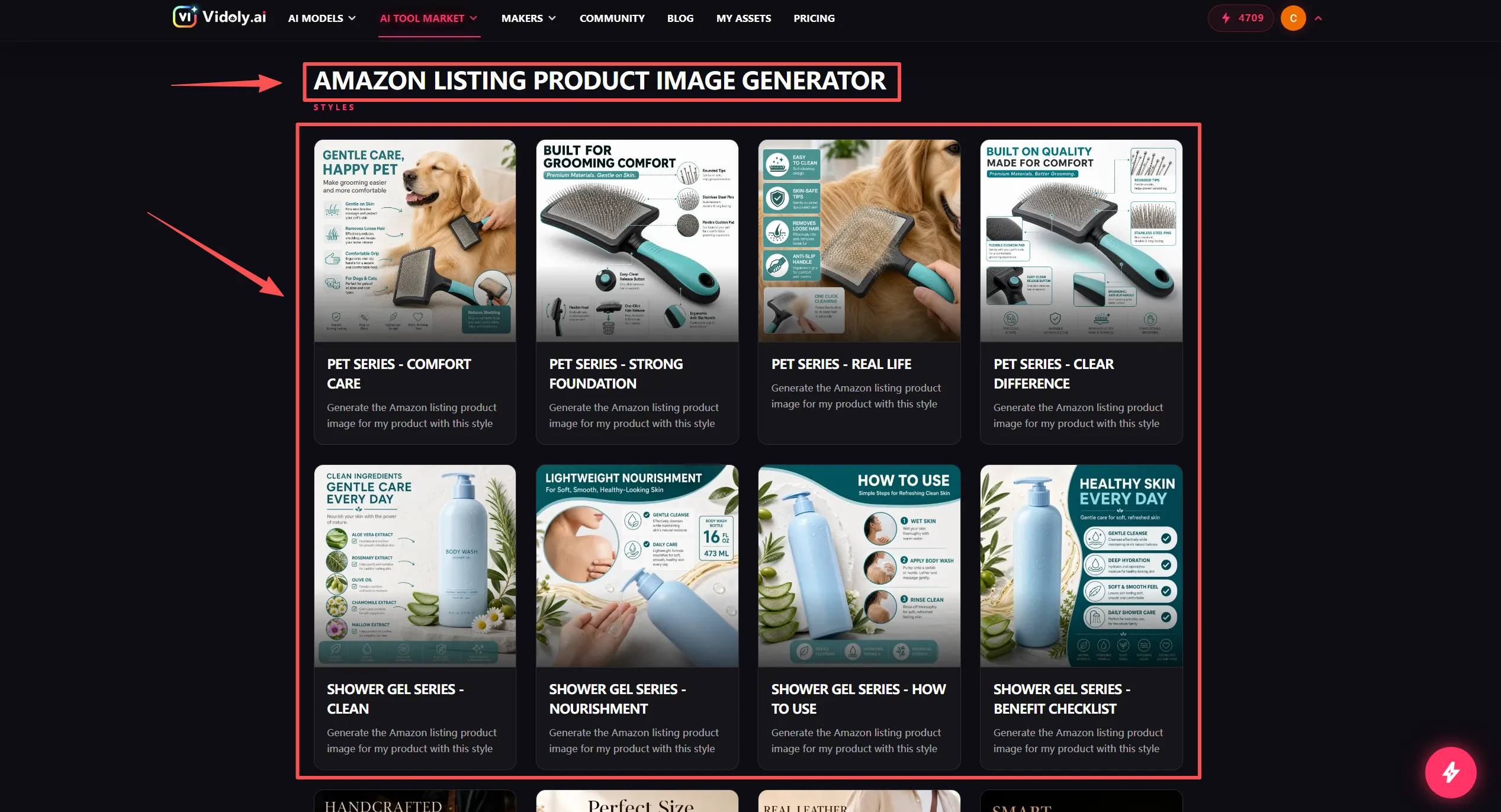Select a style and customize prompts for Amazon product image generation
