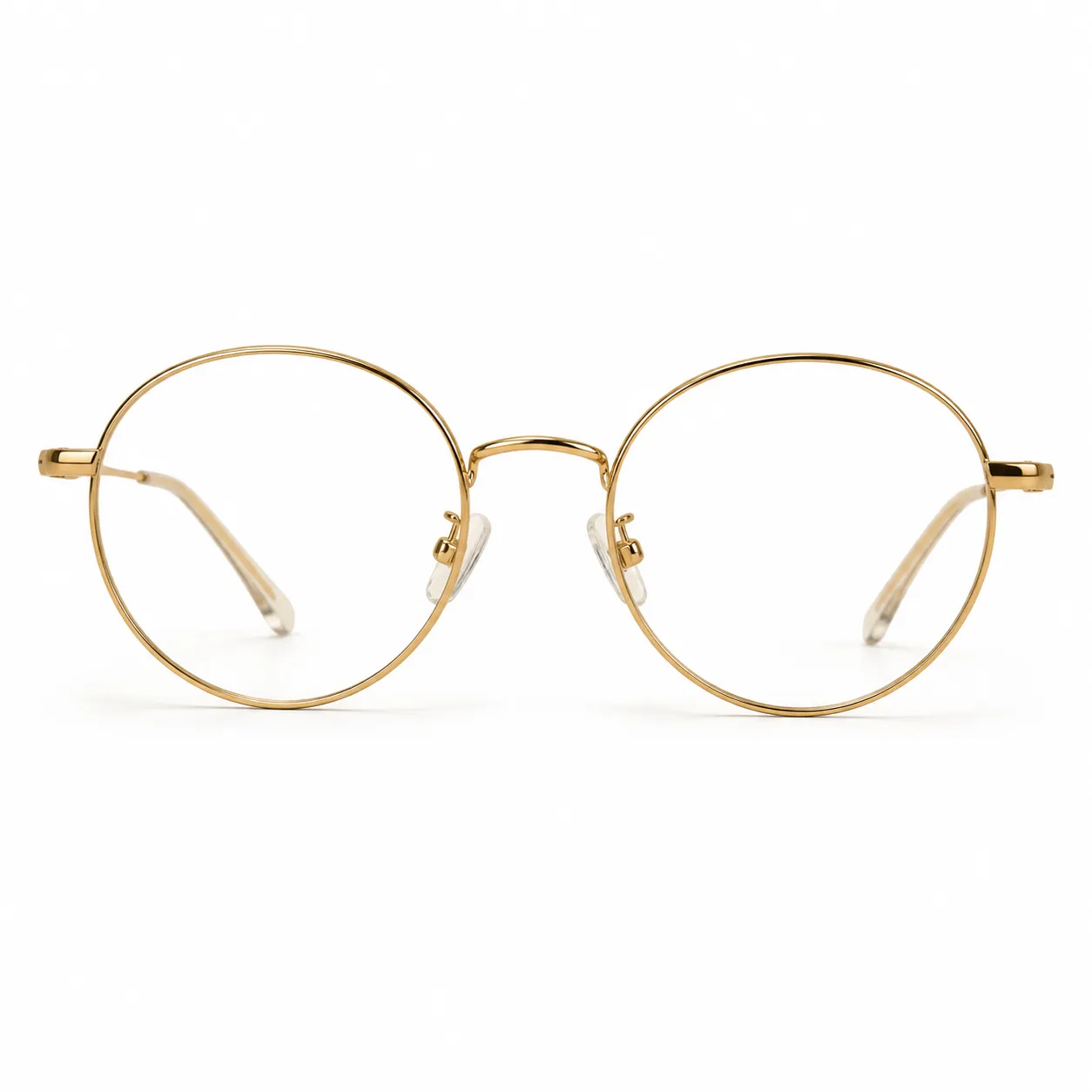 Thin round gold optical glasses for AI glasses try on