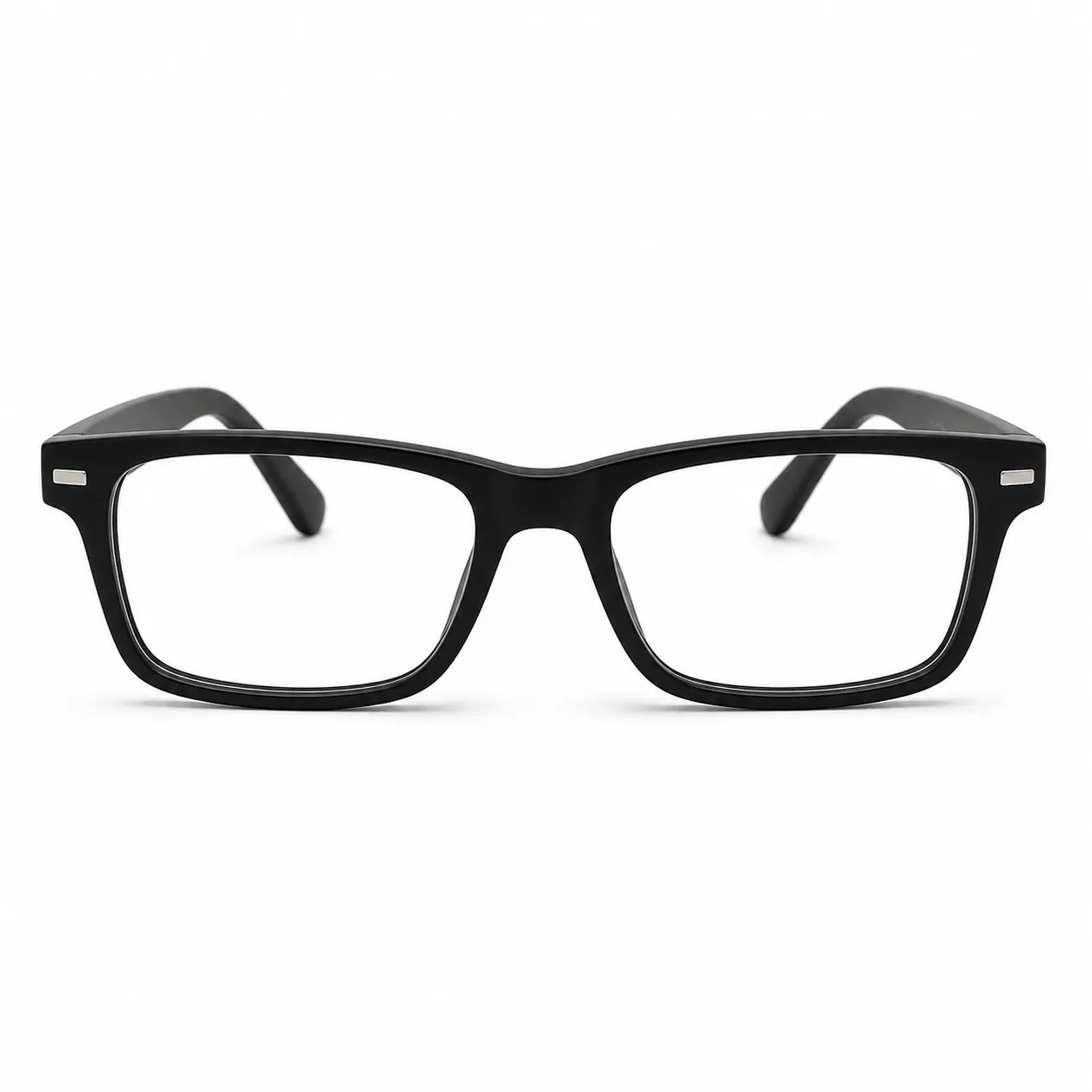 Bold black rectangular optical glasses for virtual try on