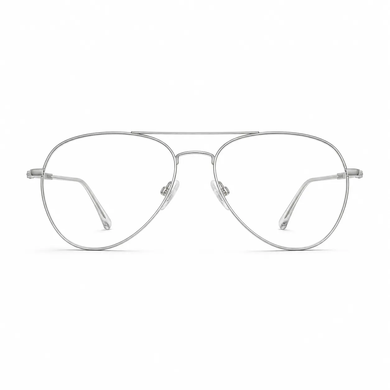 Silver aviator optical glasses for virtual glasses try on
