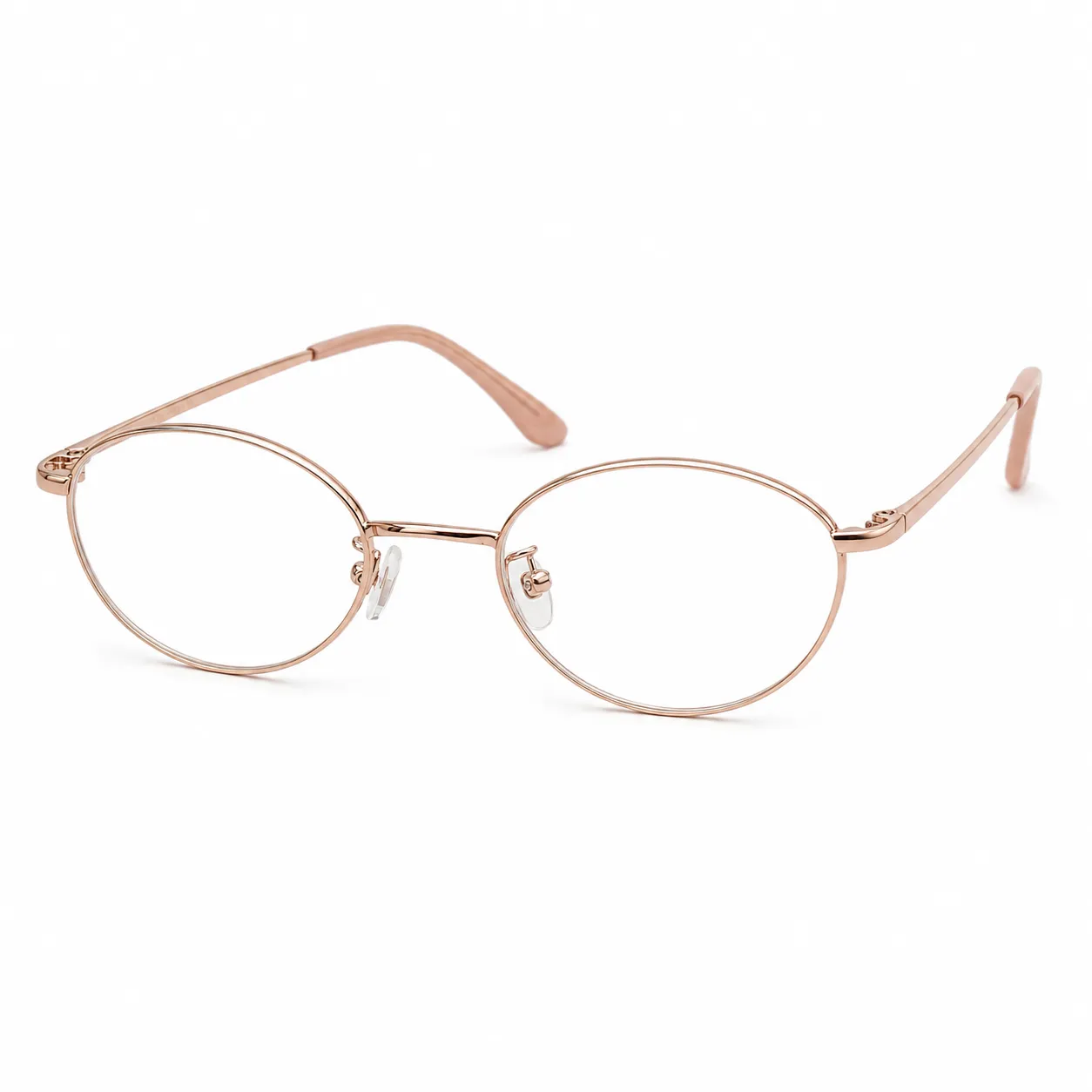 Rose gold oval optical glasses for online try on