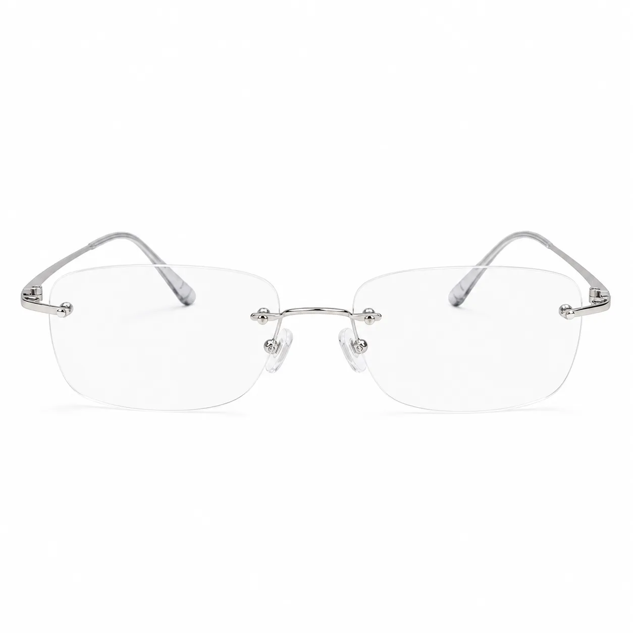 Minimalist rimless optical glasses for virtual try on