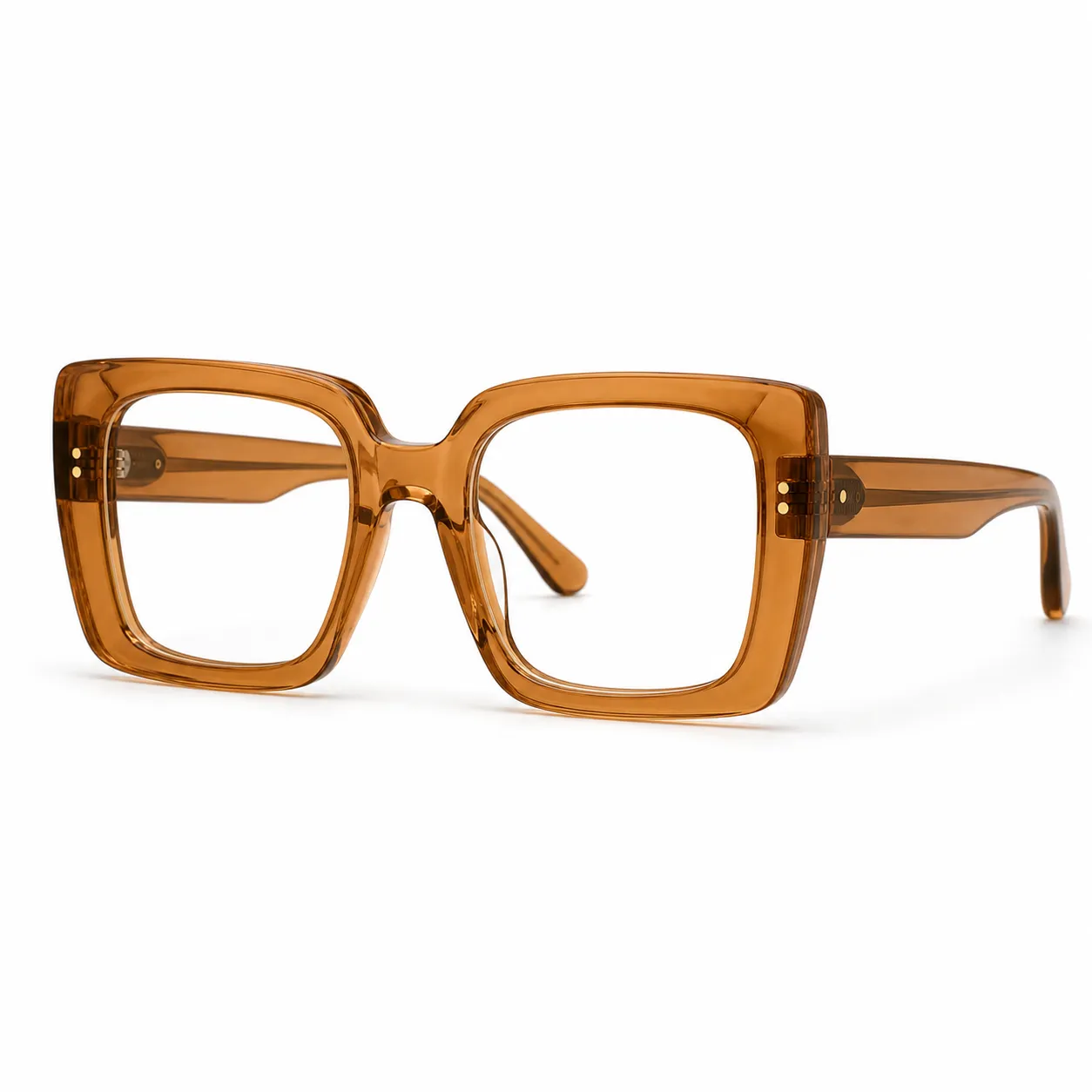 Caramel oversized square optical glasses for AI try on