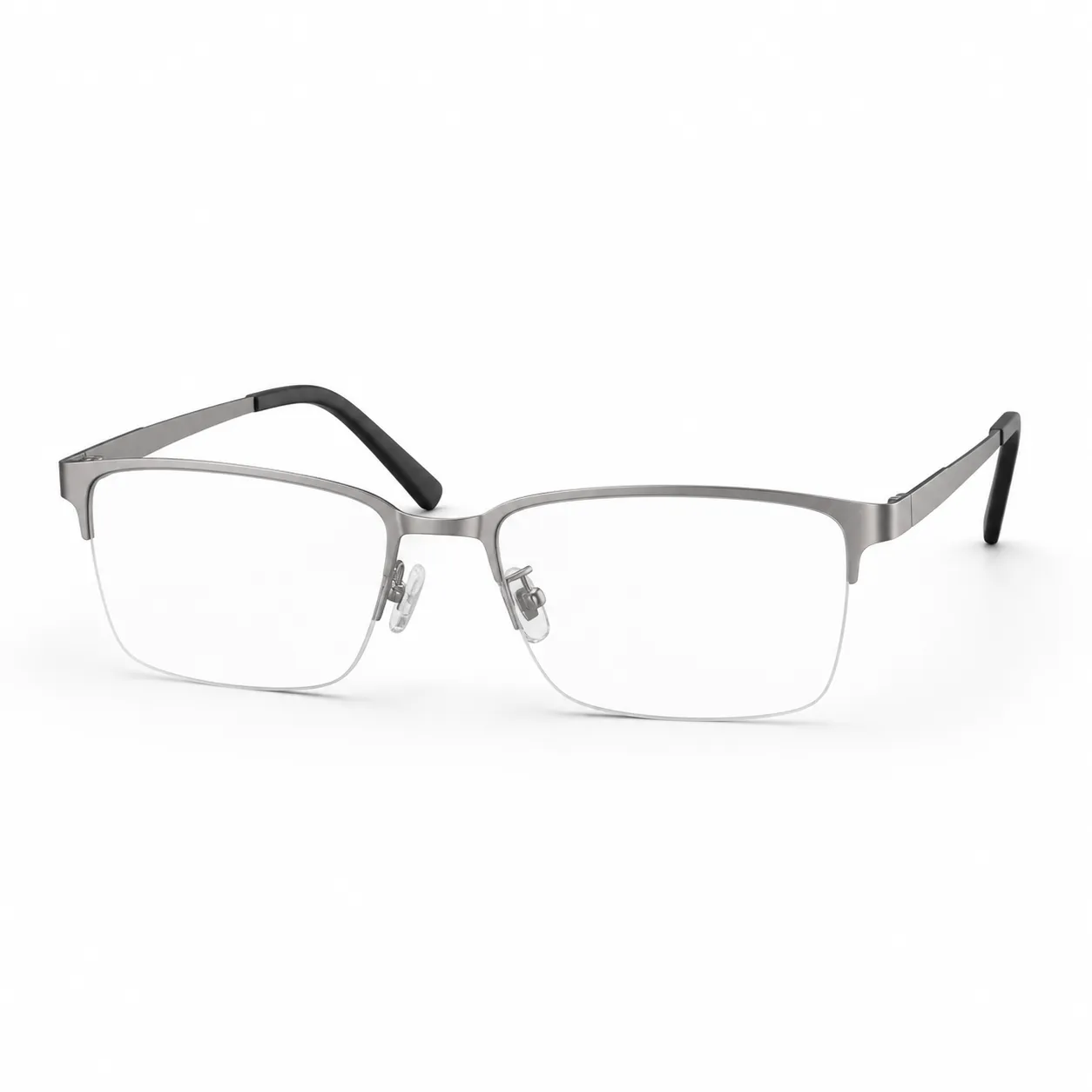 Titanium half rim optical glasses for online try on