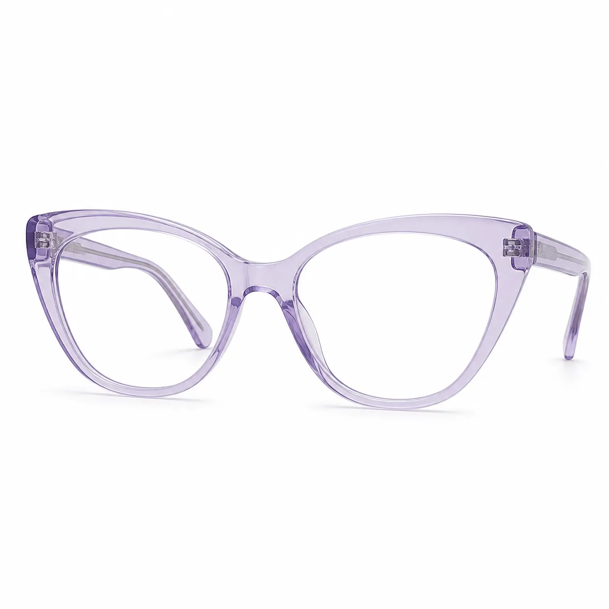 Lavender cat eye optical glasses for AI glasses try on