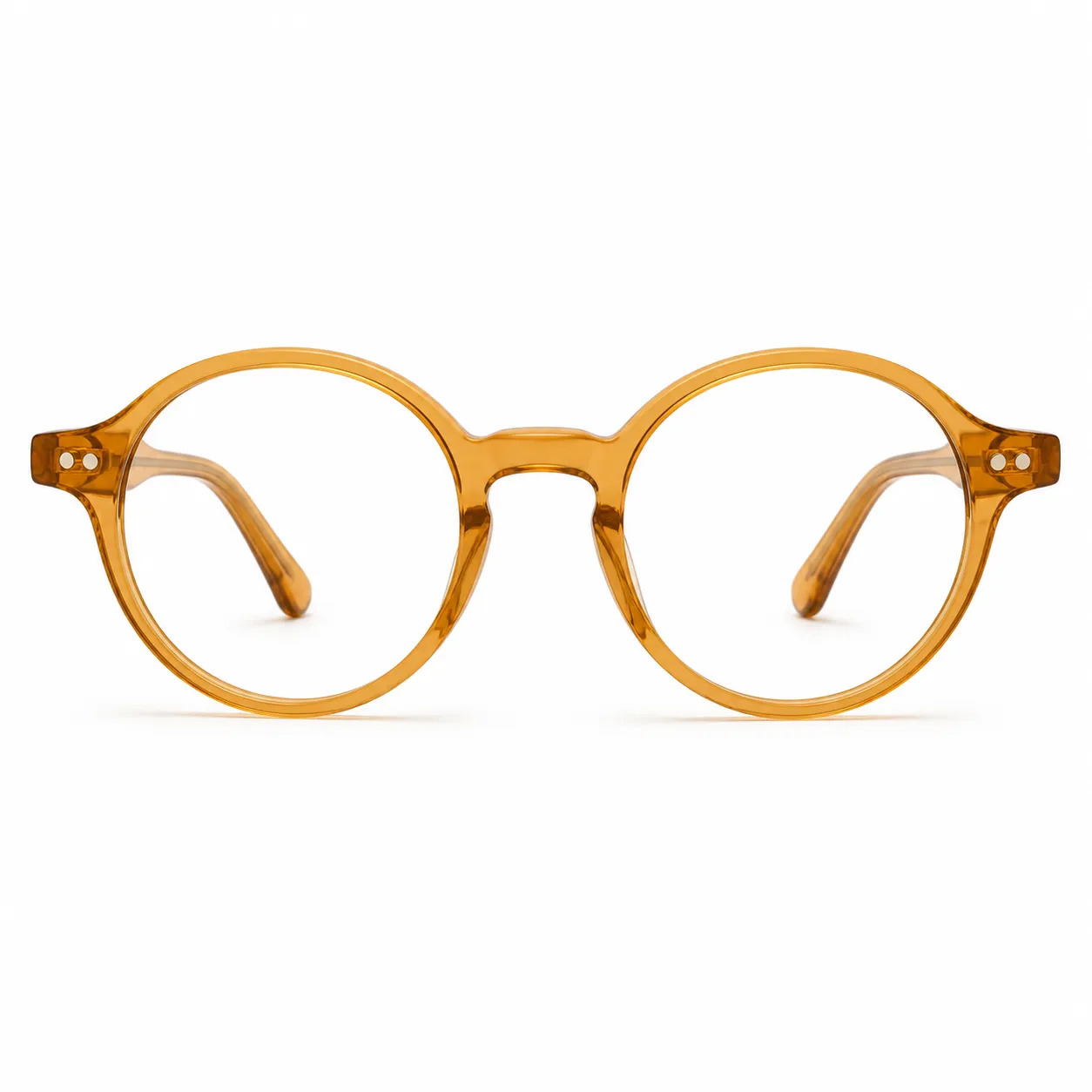 Honey amber round optical glasses for virtual glasses try on