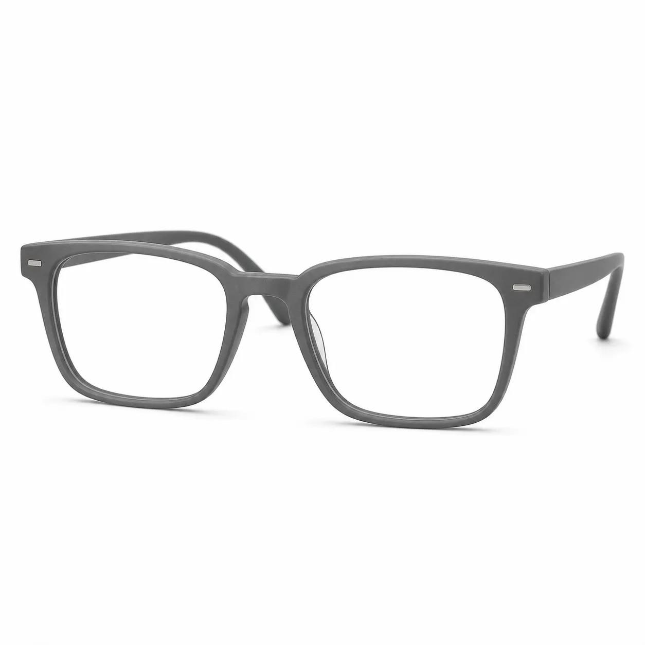 Matte gray square optical glasses for AI try on