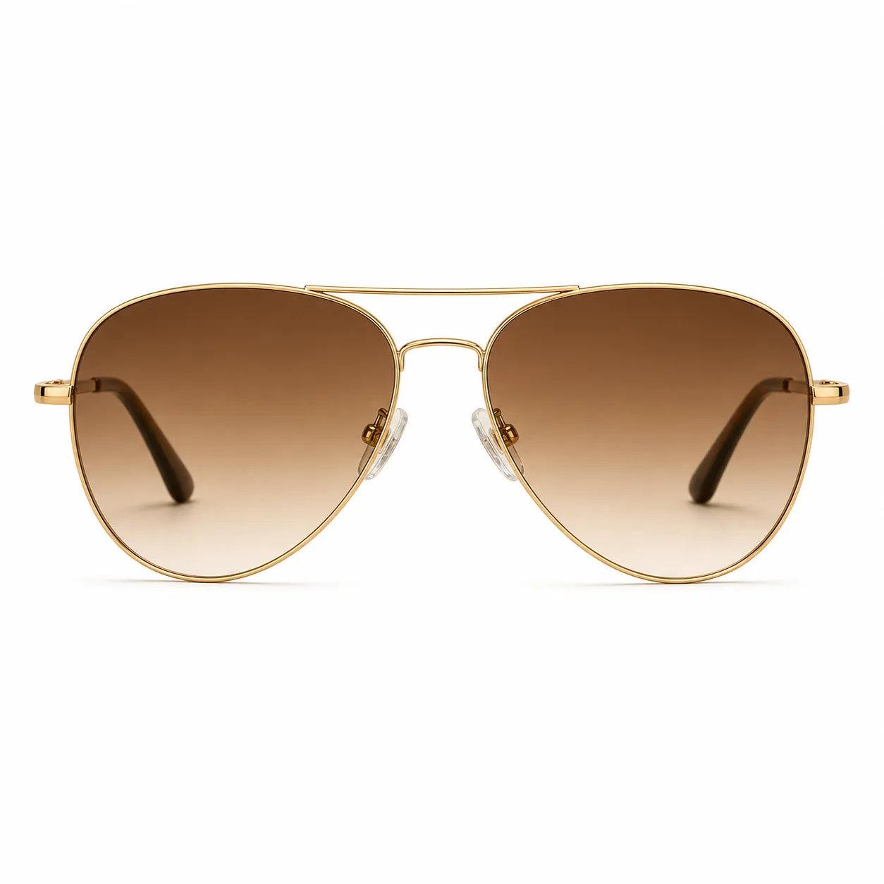 Gold aviator sunglasses for virtual sunglasses try on