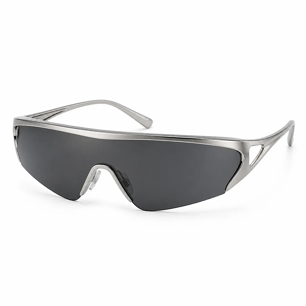Futuristic shield sunglasses for AI virtual try on