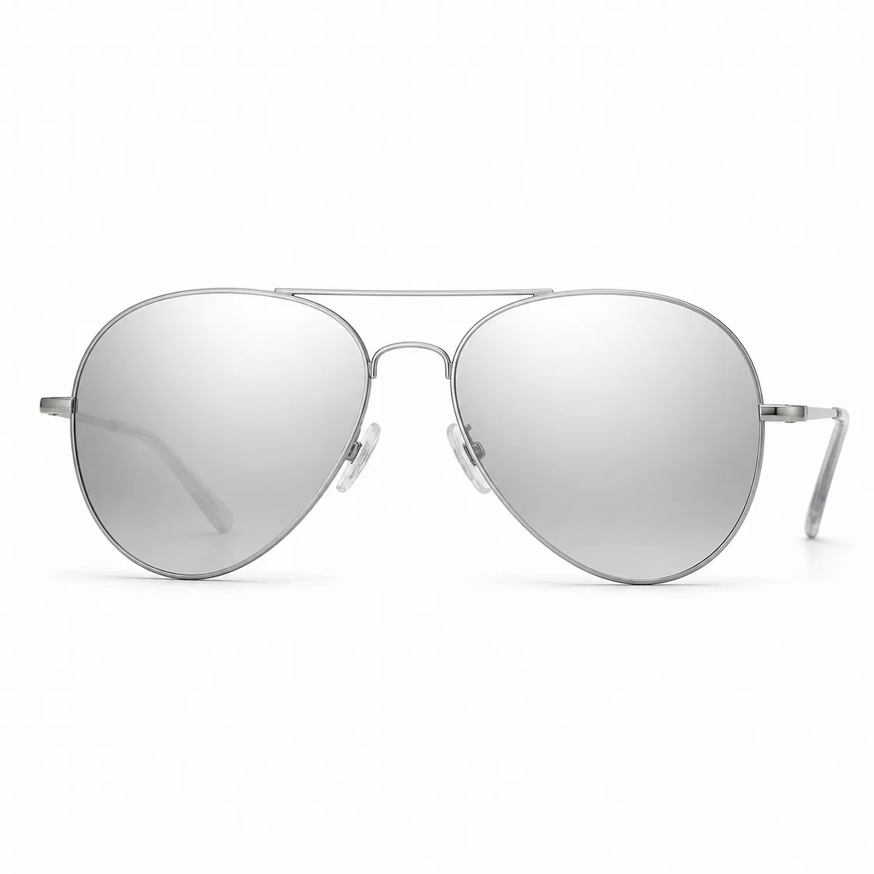Silver pilot sunglasses for online sunglasses try on