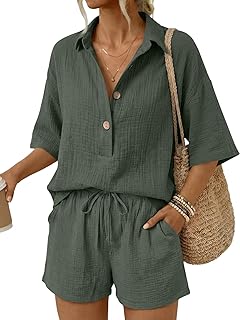 Amazon product image for LILLUSORY women linen matching set