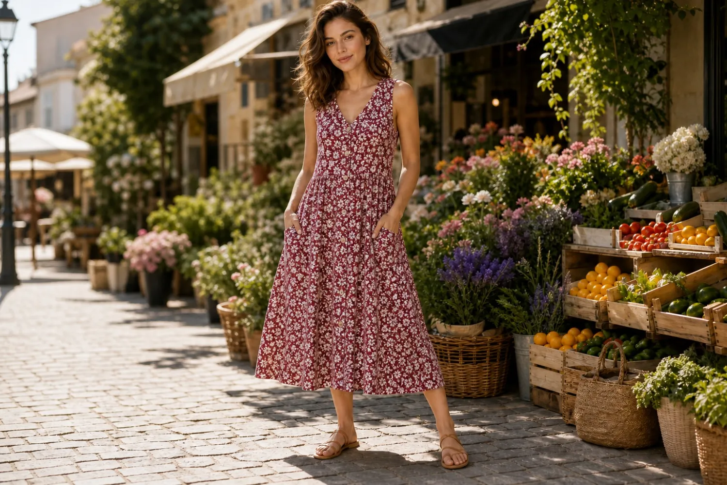 AI try-on preview of the MOLERANI summer midi dress