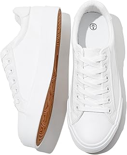 Amazon product image for SERNIAL womens white tennis shoes