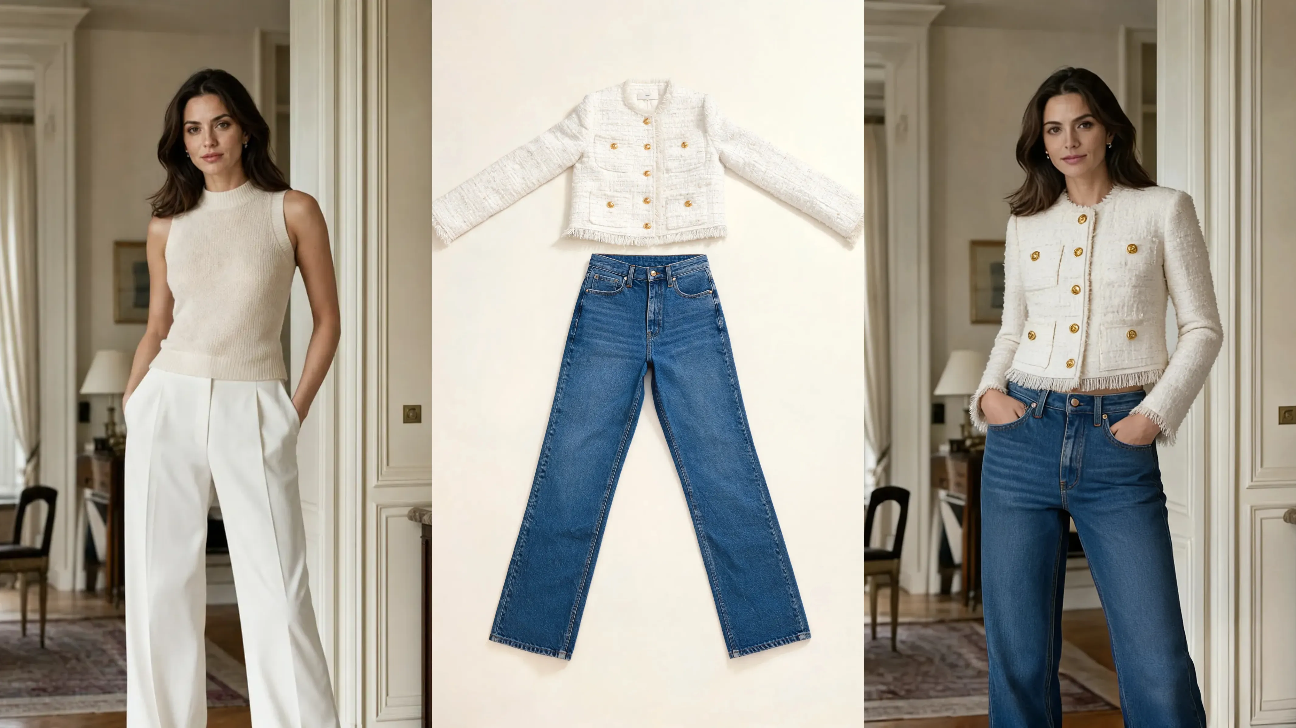 AI-generated clothing try-on example showing casual fashion and streetwear outfits