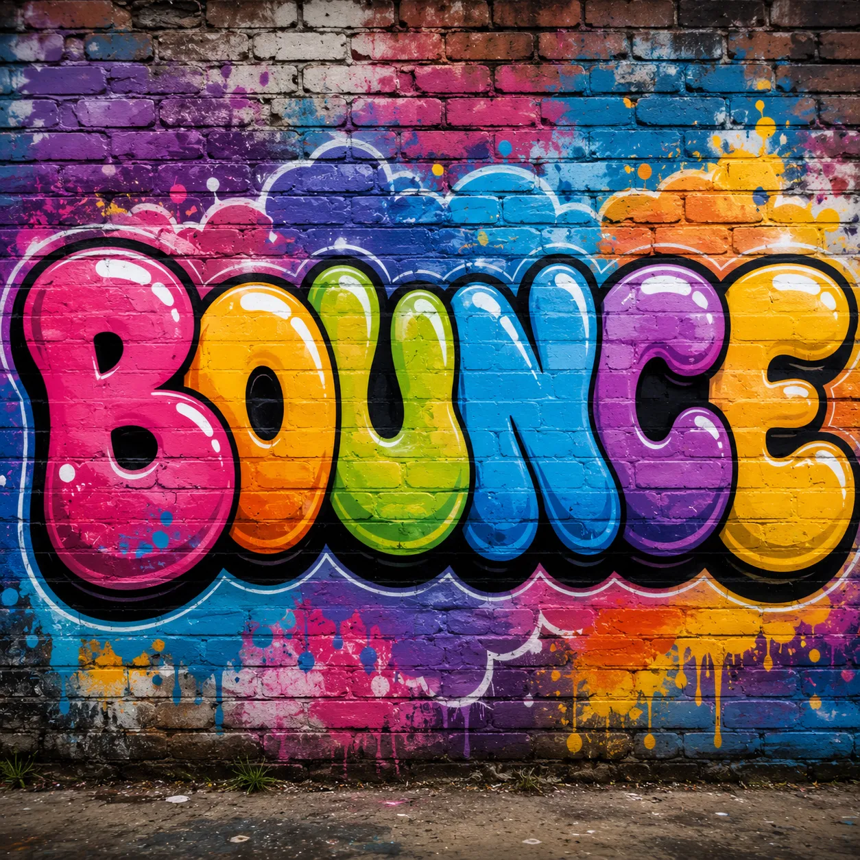 Examples created with GPT Image across multiple text prompts including glossy Bubble Letters graffiti featuring smooth color gradients