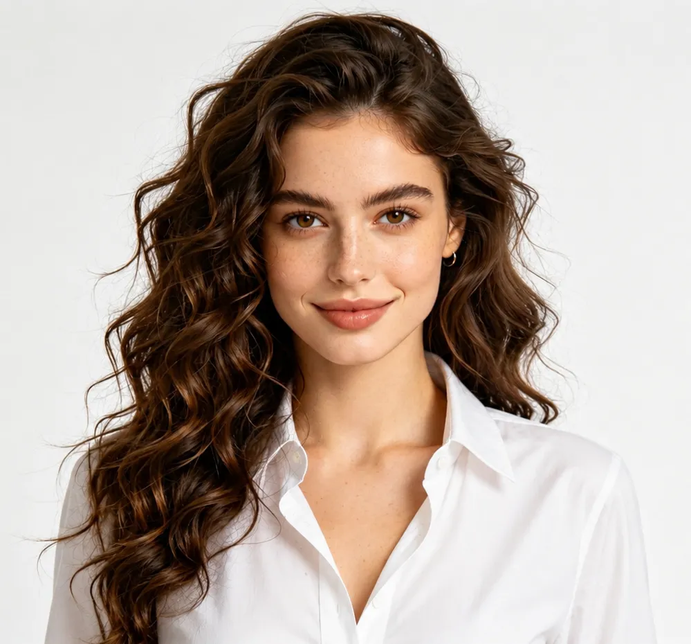 Examples created with original photo uploads across multiple portrait references including a woman with curly hair for image-to-image testing