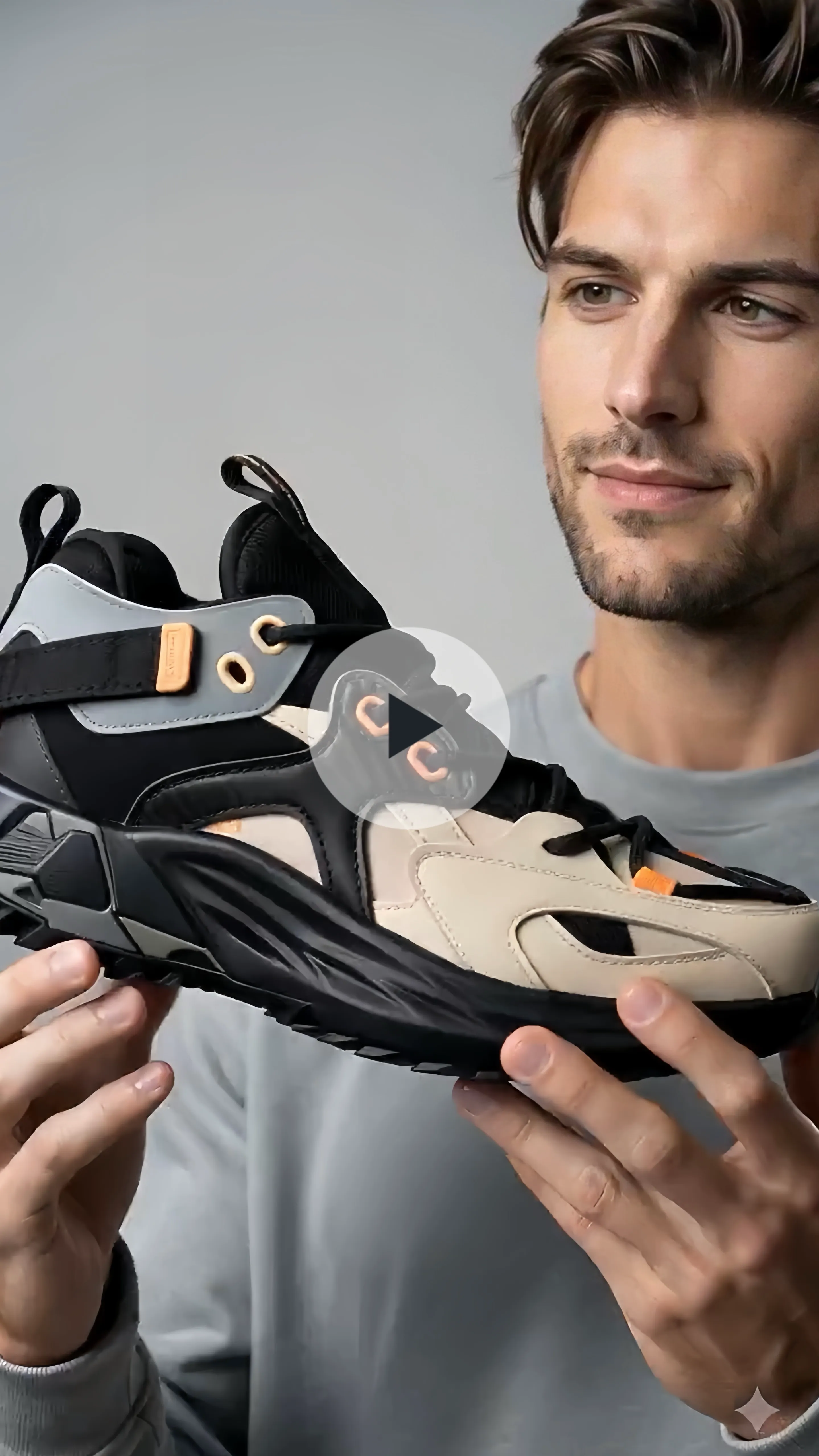 Fast paced performance marketing video ad featuring close ups of shoe stitching and on foot running motion