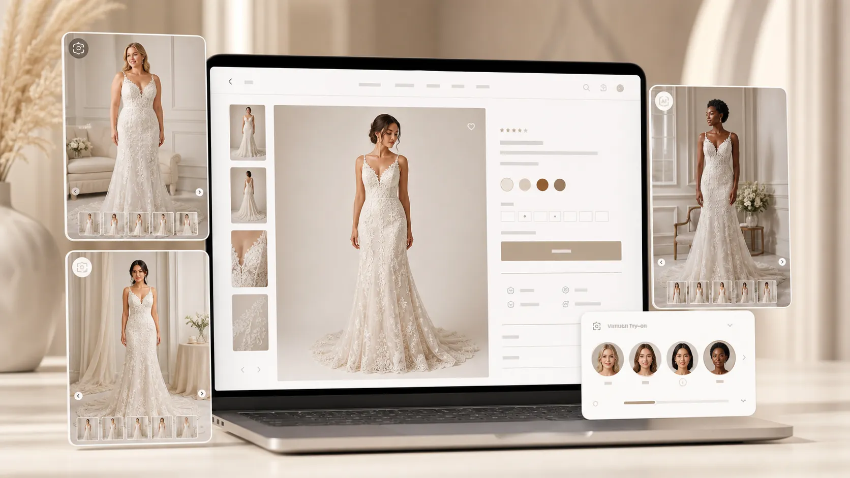 AI virtual try-on for bridal ecommerce product pages and wedding dress visualization