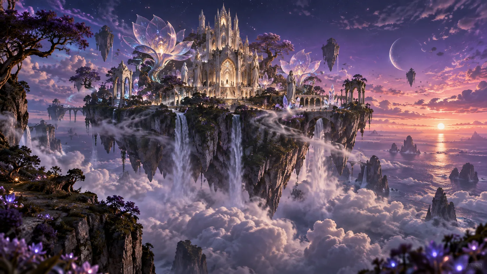 Surreal floating island brought to life with AI image-to-video animation