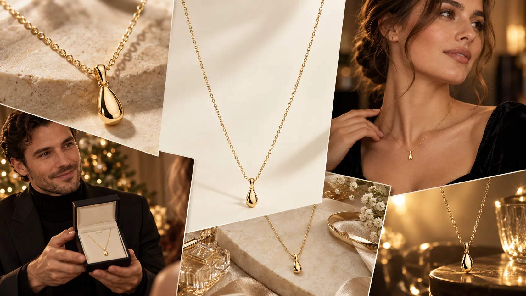 Jewelry product transformed into seasonal ecommerce, social media, and influencer marketing visuals