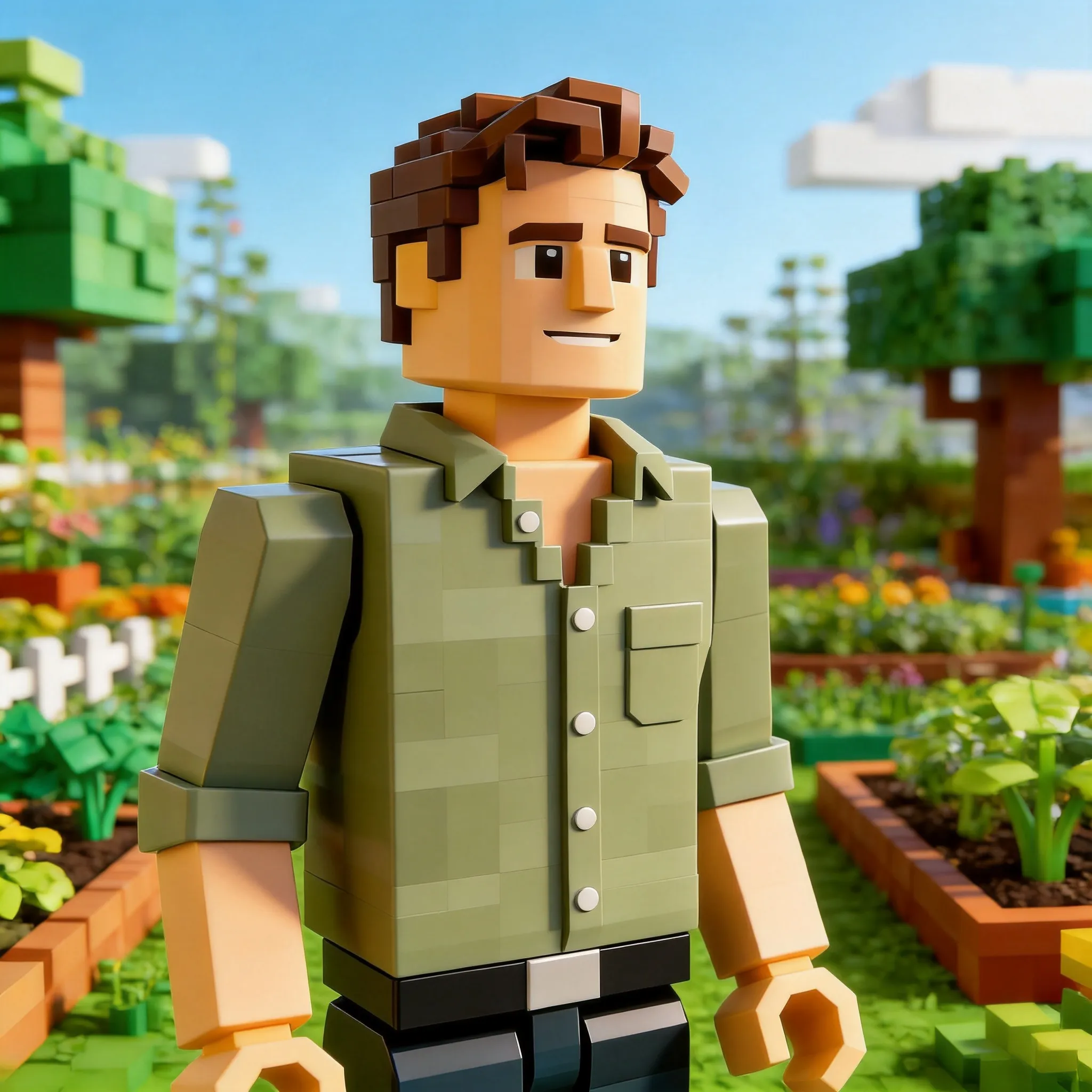 Generate a character with Roblox Style.