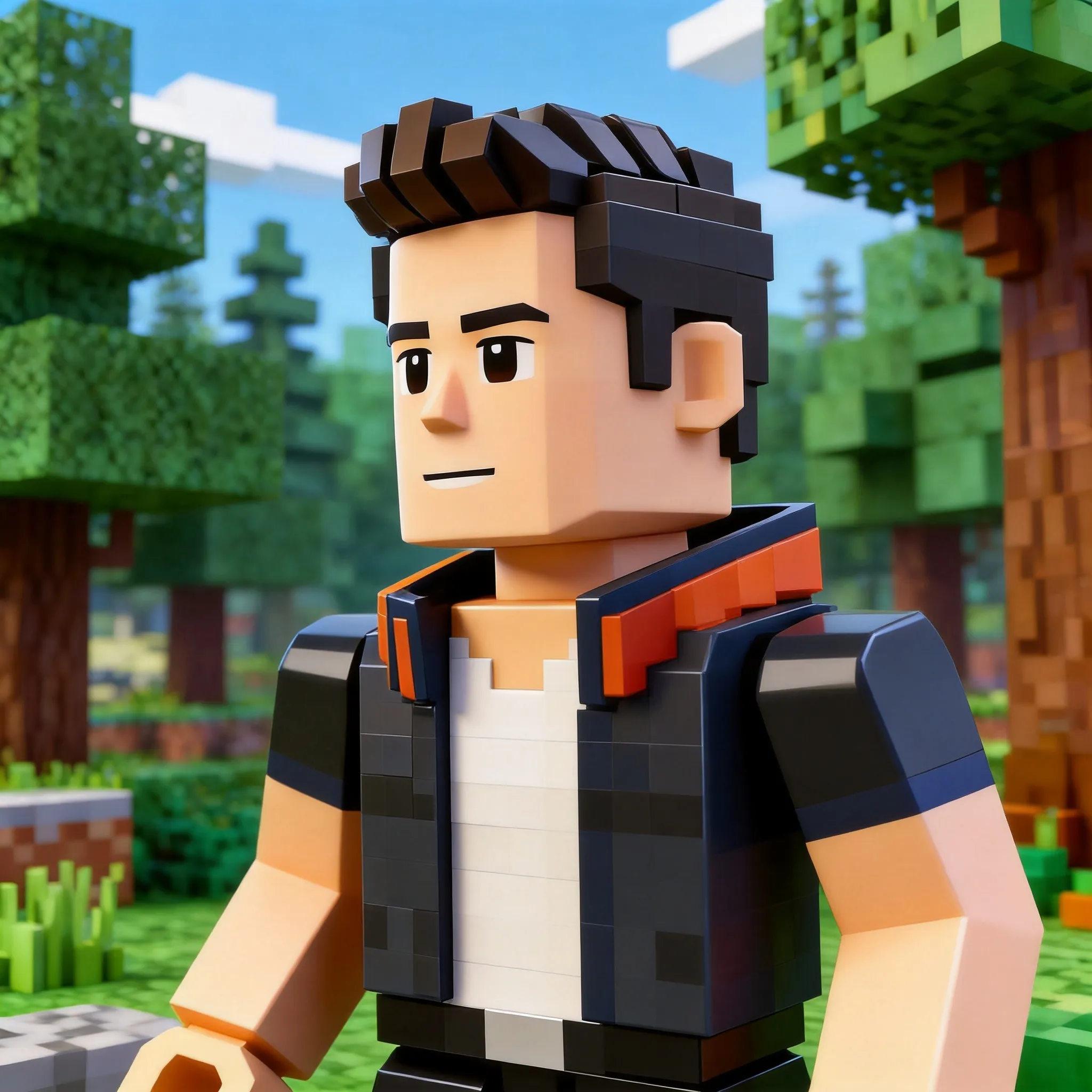 Generate a character with Roblox Style.