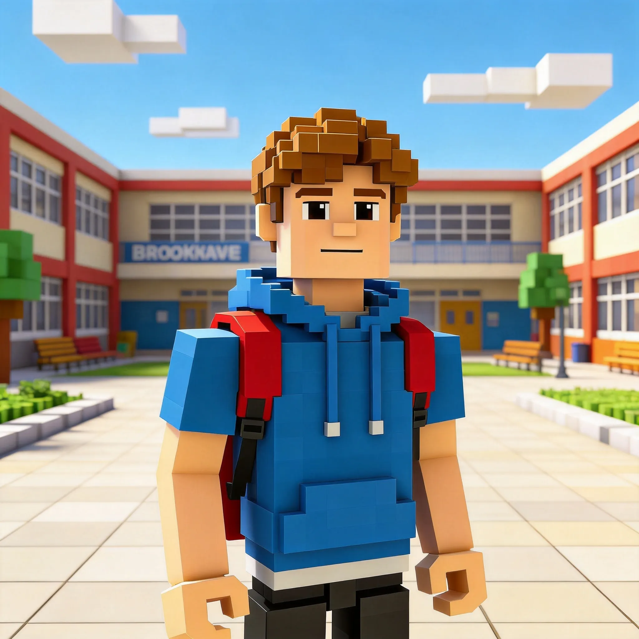 Generate a character with Roblox Style.