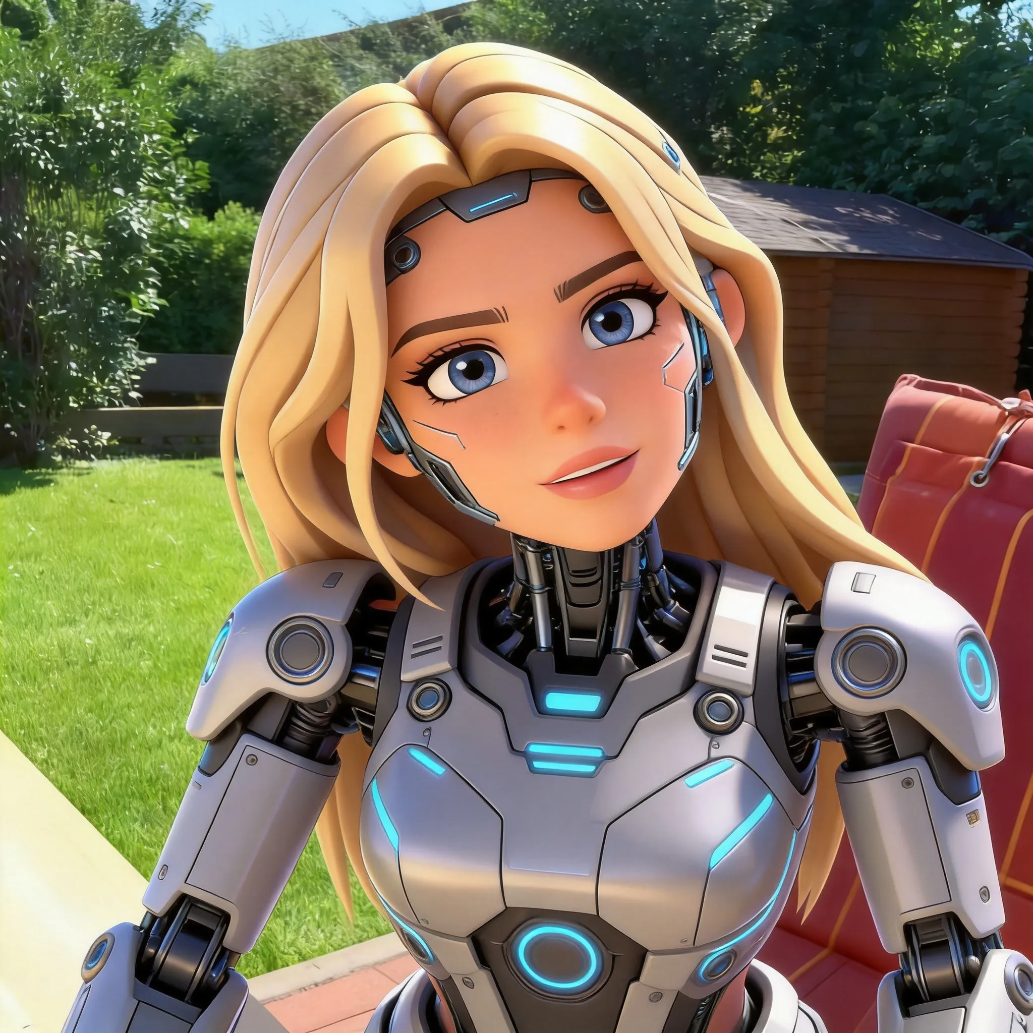 Turn my portrait into mecha sci-fi portrait.