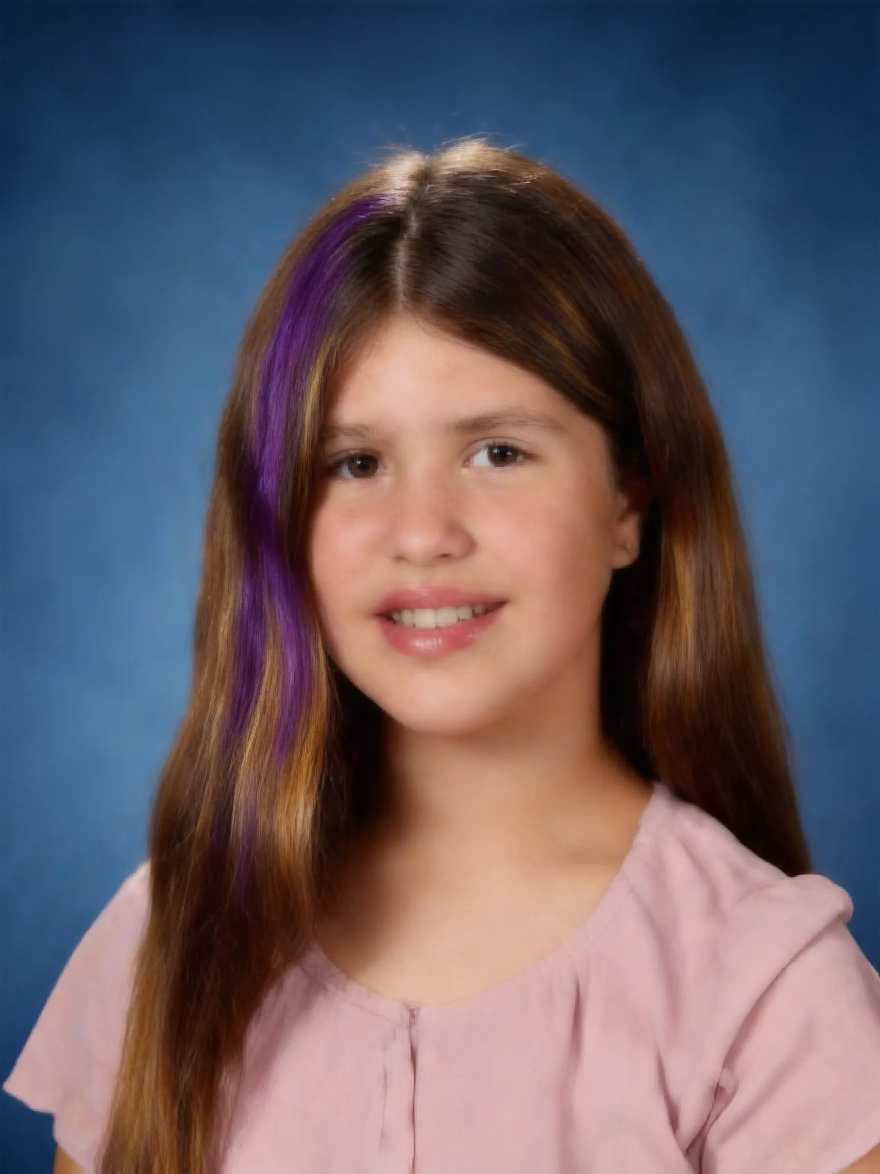 brown hair with highlights and a pop of color that you choose