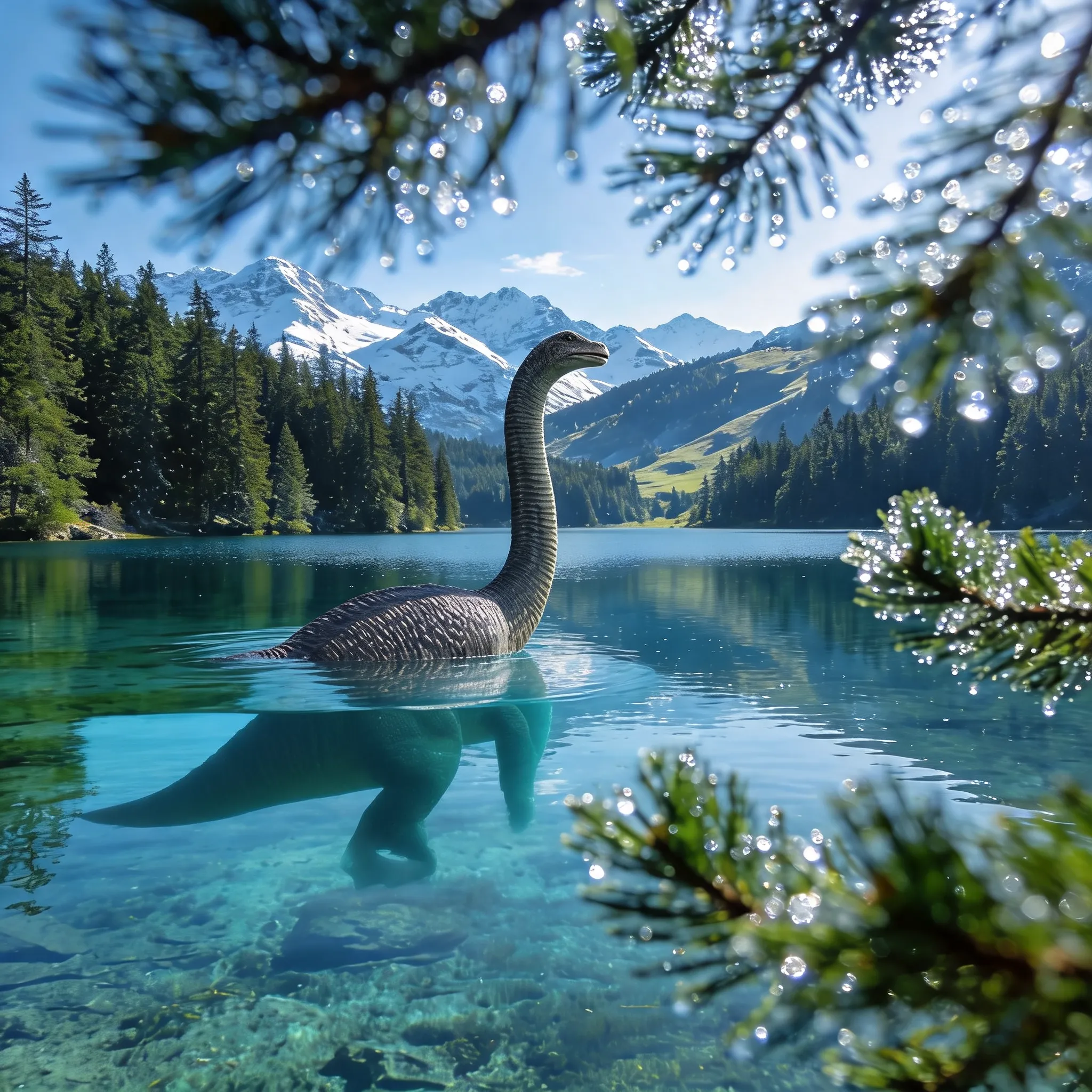 Add dinosaurs in the water.