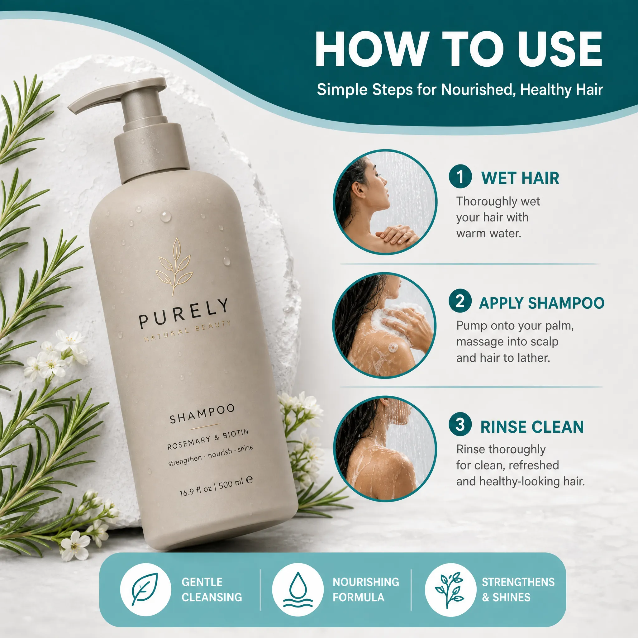 Generate the Amazon listing product image for my product with this style, my product is a shampoo