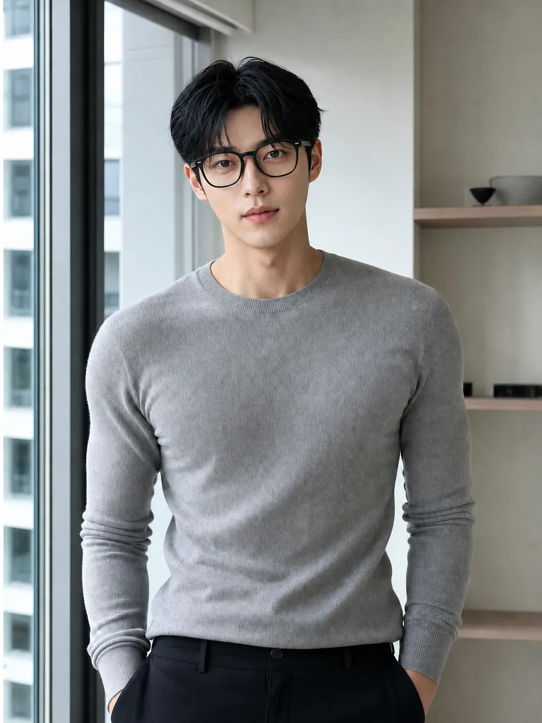 Try this glasses item on the person in the photo.