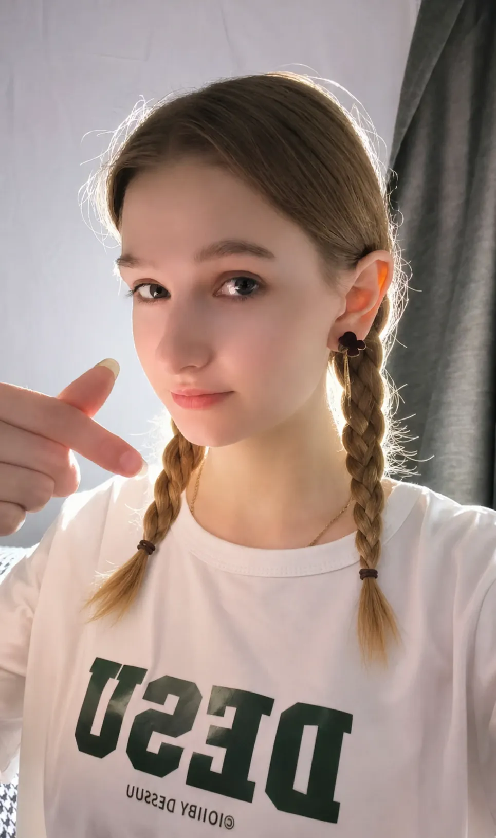 Change my hair style to Two Braids.