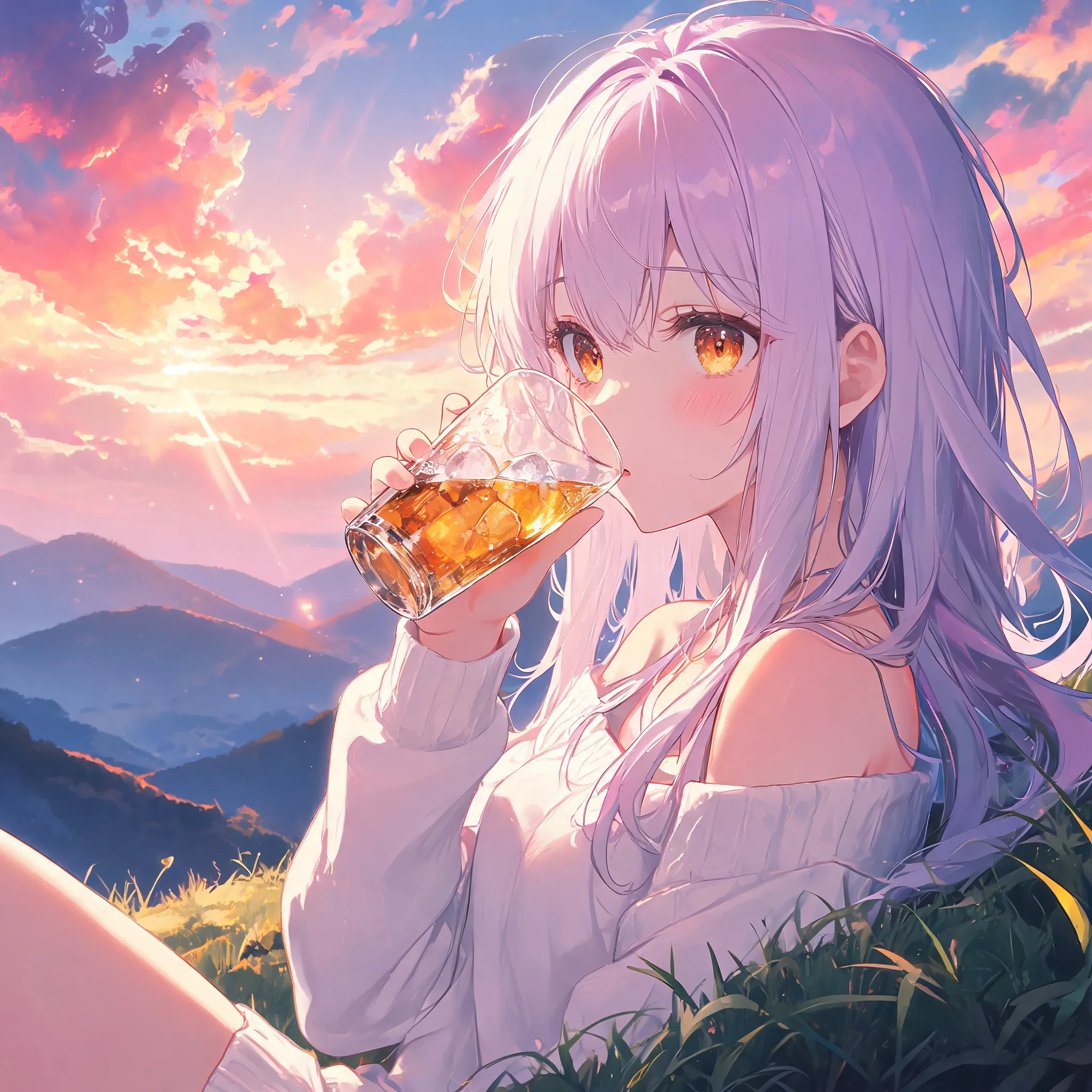 Creeat an image drinking alcohol