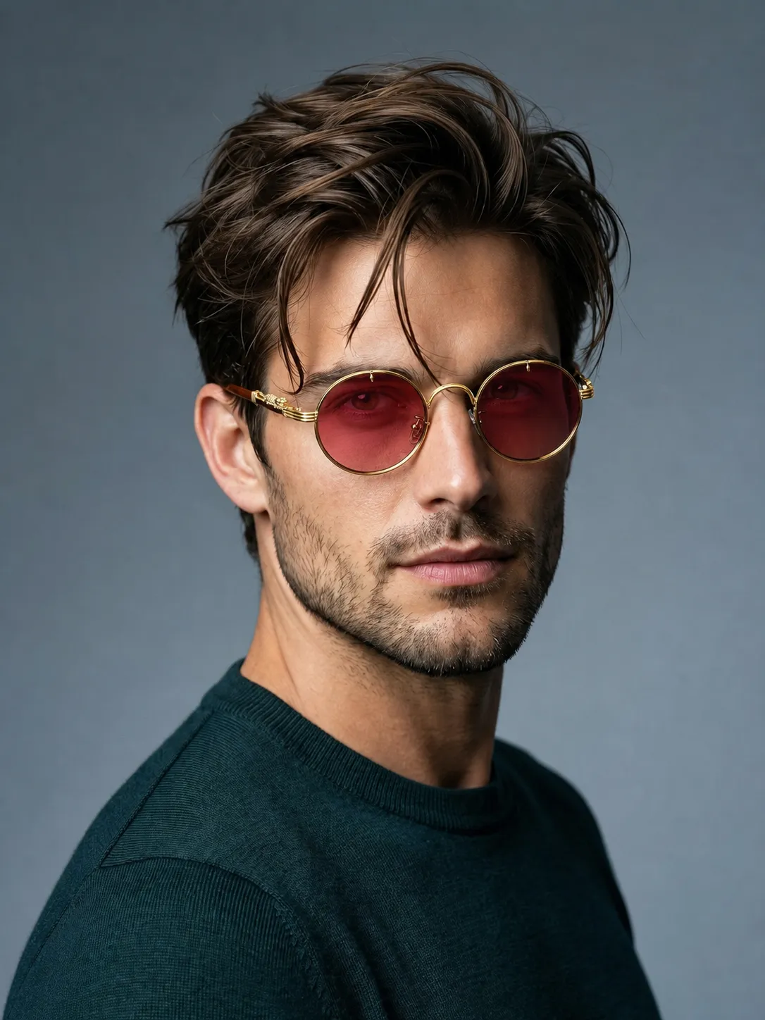 Try this glasses item on the person in the photo.