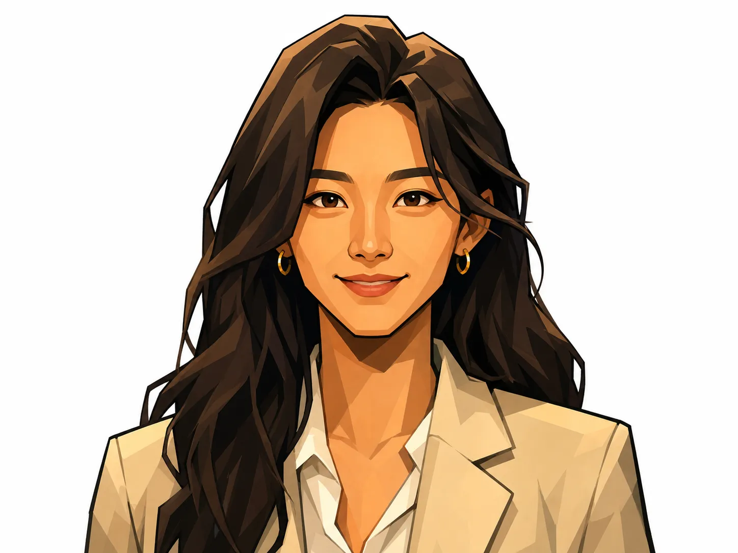 A character portrait of a person, Source Engine aesthetic, Team Fortress 2 concept art style, bold cel-shaded outlines, flat vibrant colors, minimalist shading, high contrast, clean graphic design, white plain background, front-facing symmetrical pose, video game UI avatar, (masterpiece, best quality:1.2), sharp focus