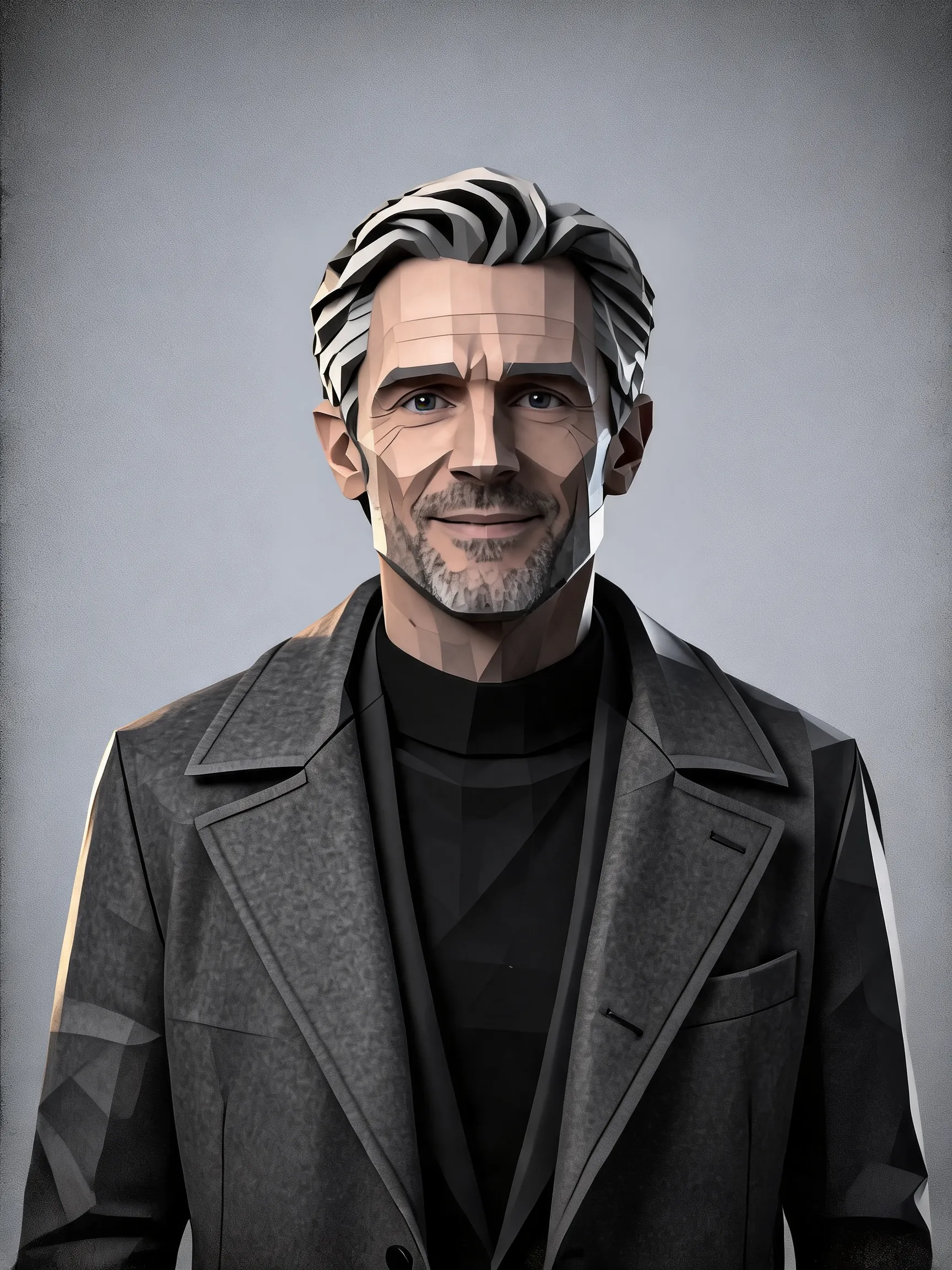 A realistic person turned into a PS2 era 3D game character, low polygon count, visible vertex warping, blurry low-resolution textures, retro early 2000s 3D rendering, film grain and noise, dramatic dramatic rim lighting, render in the style of classic survival horror games, coarse mesh, nostalgic vintage video game screenshot, muted color grading with heavy contrast