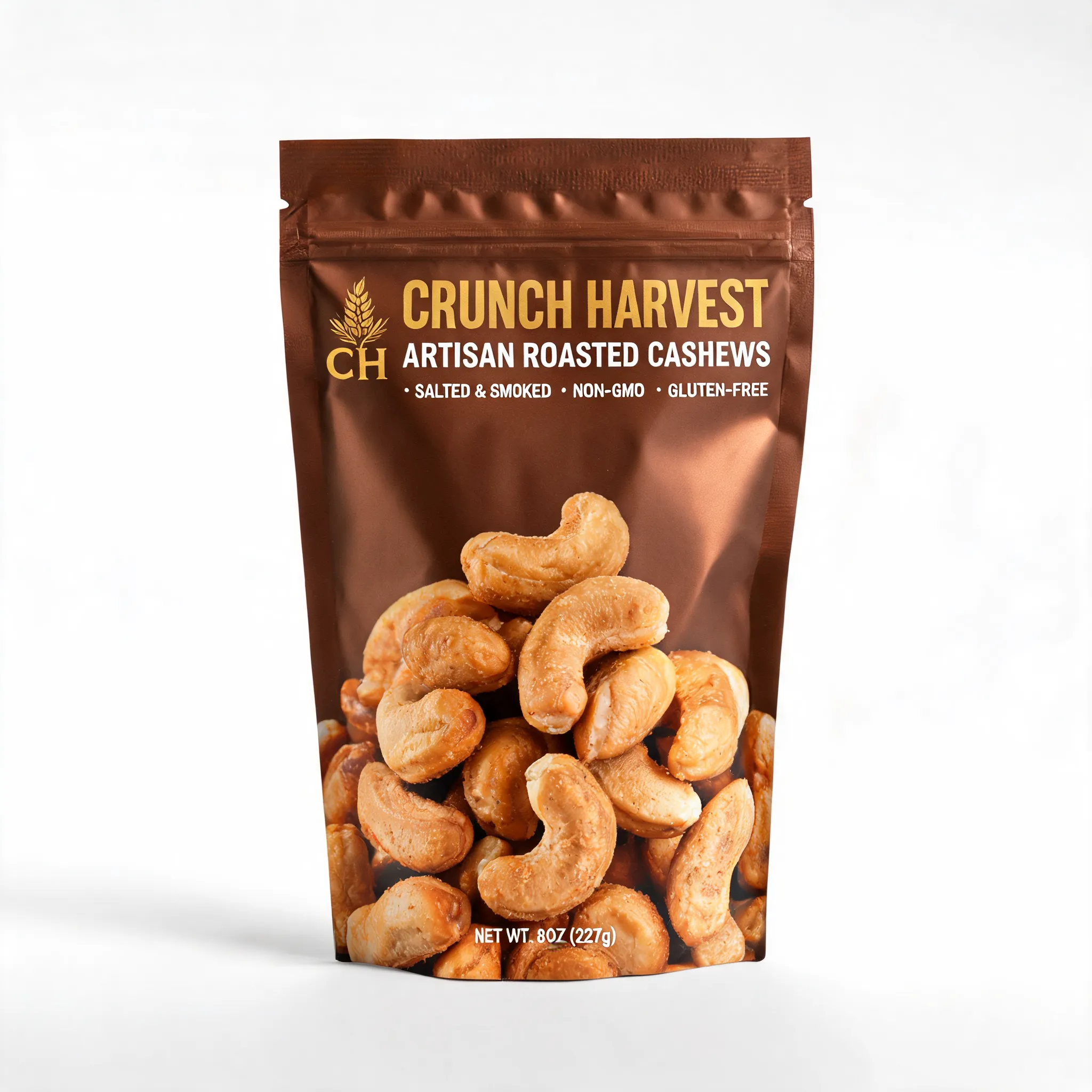Food packaging design, product visualization, material texture, brand presentation