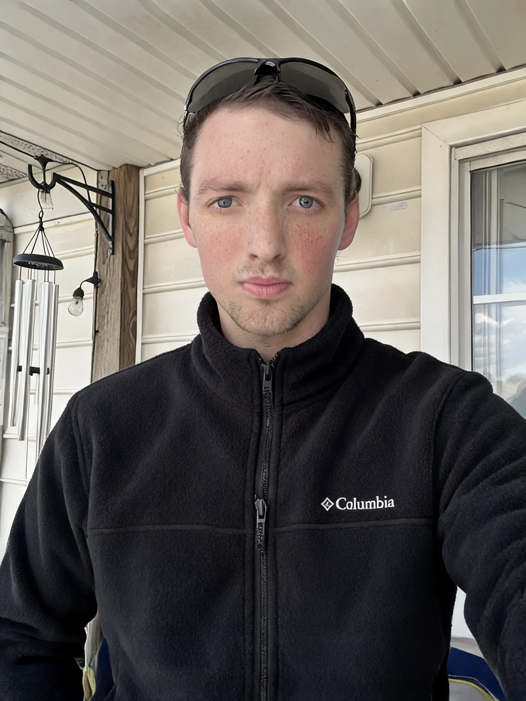 Try this clothing item on the person in the photo.