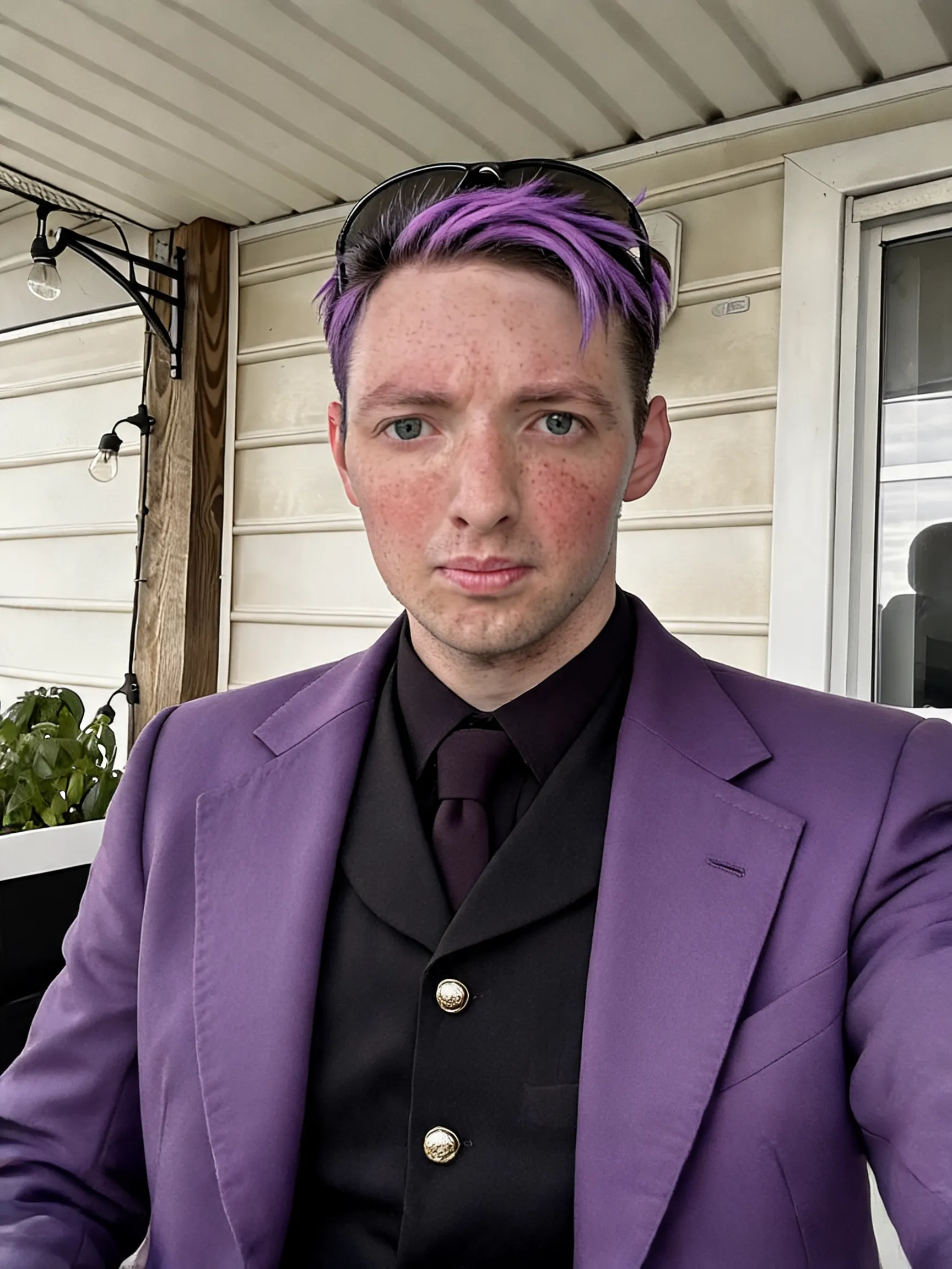 Try this clothing item on the person in the photo.