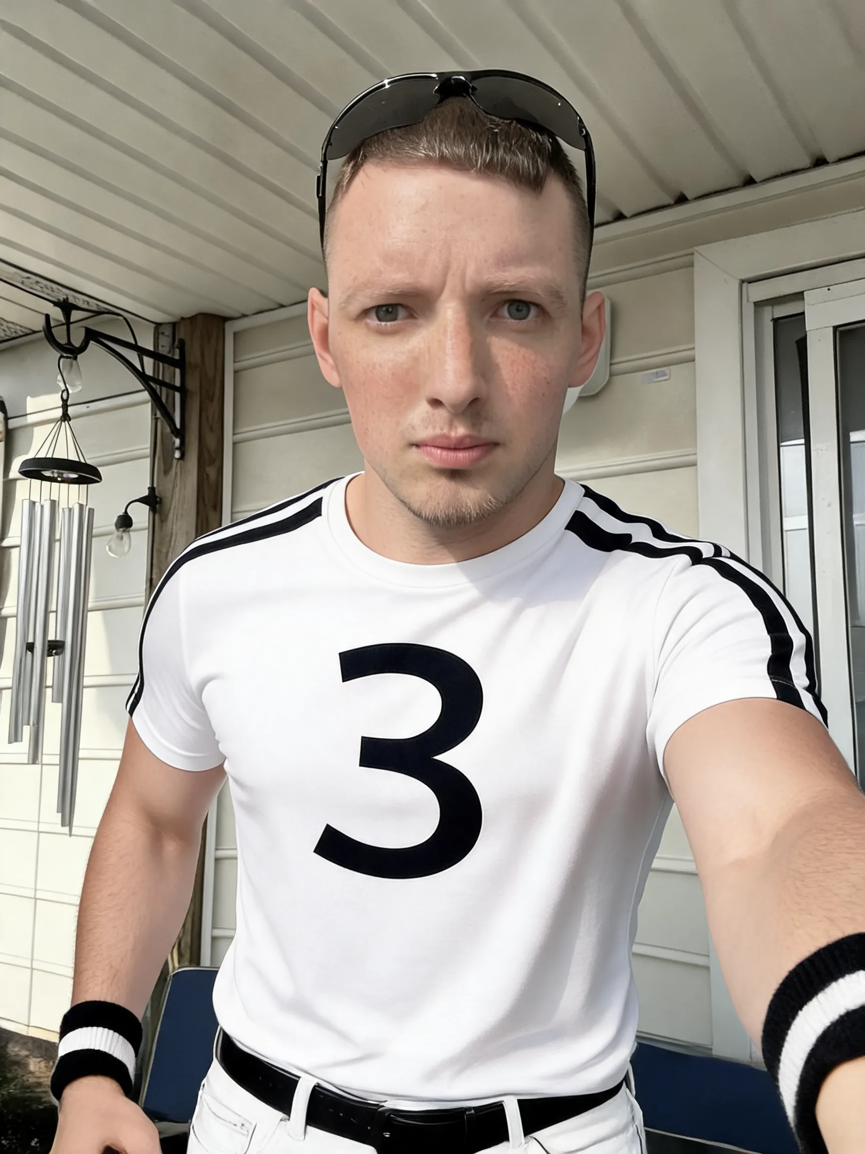 Try this clothing item on the person in the photo.