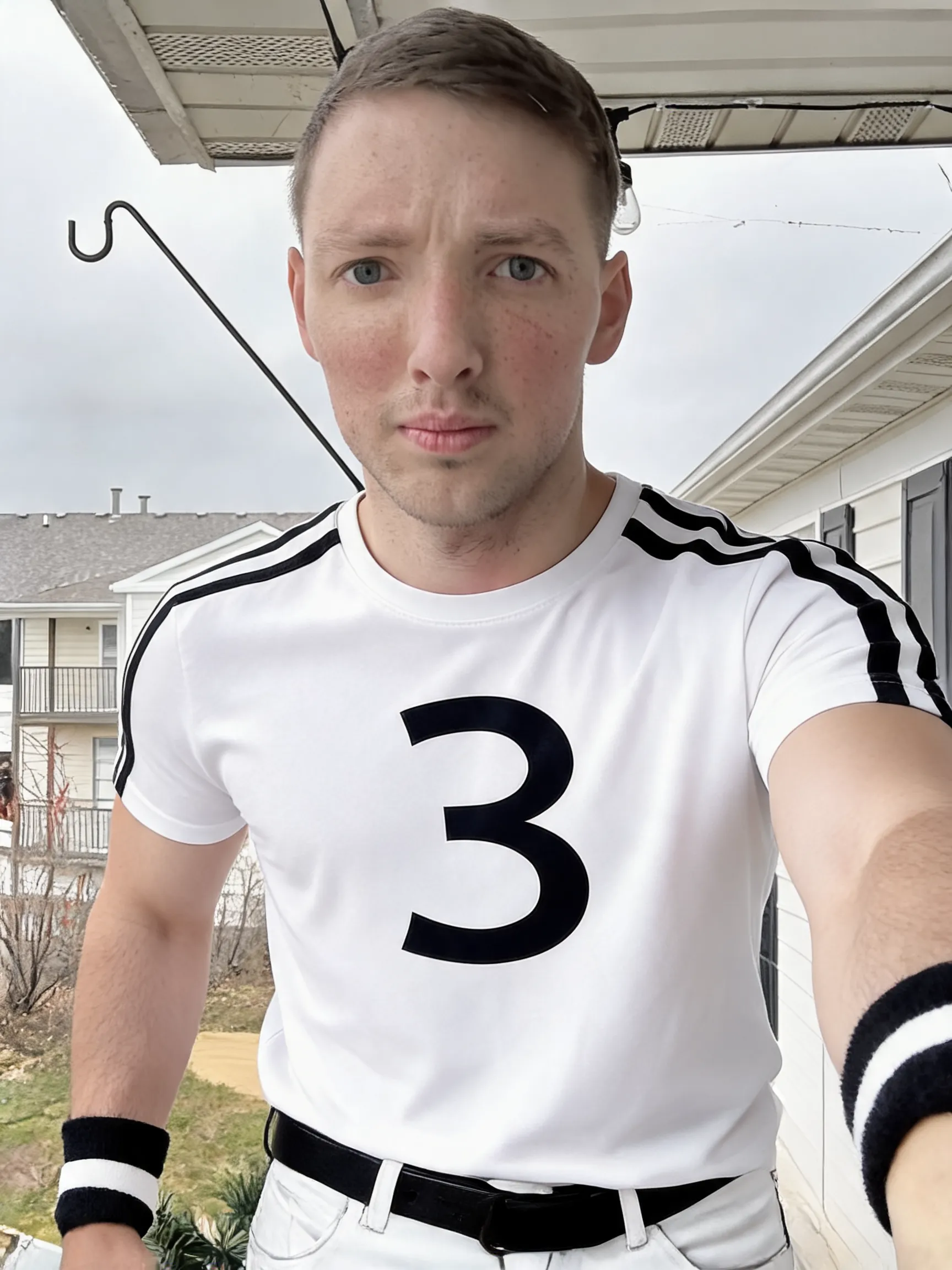 Try this clothing item on the person in the photo.