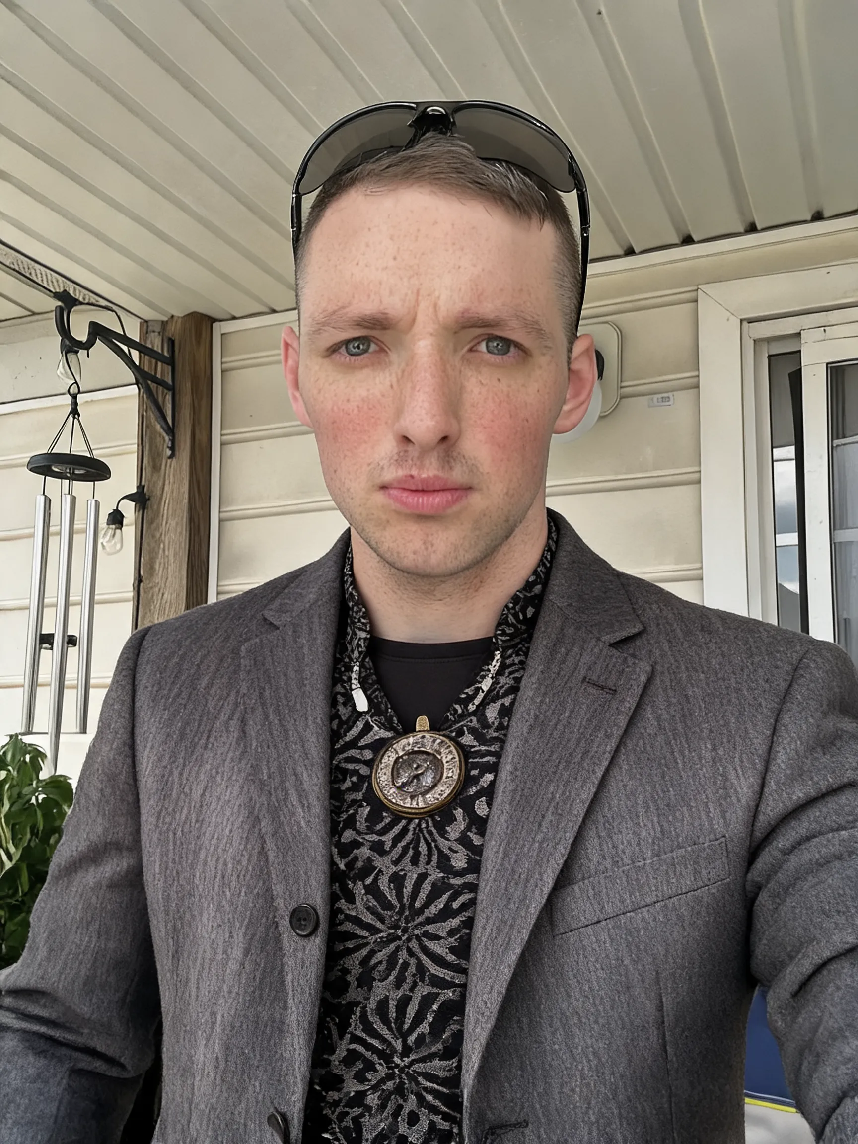 Try this clothing item on the person in the photo.