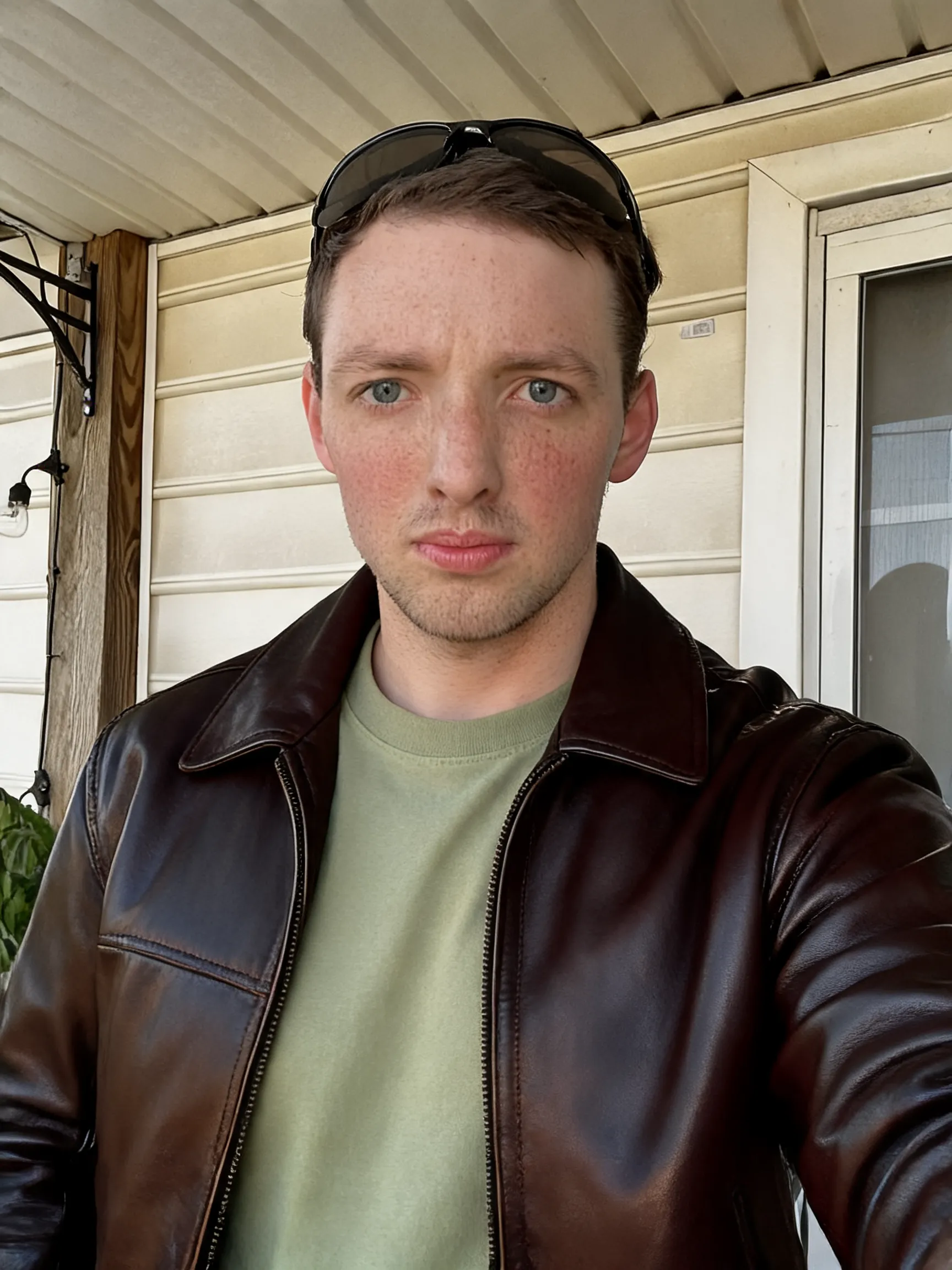 Try this clothing item on the person in the photo.