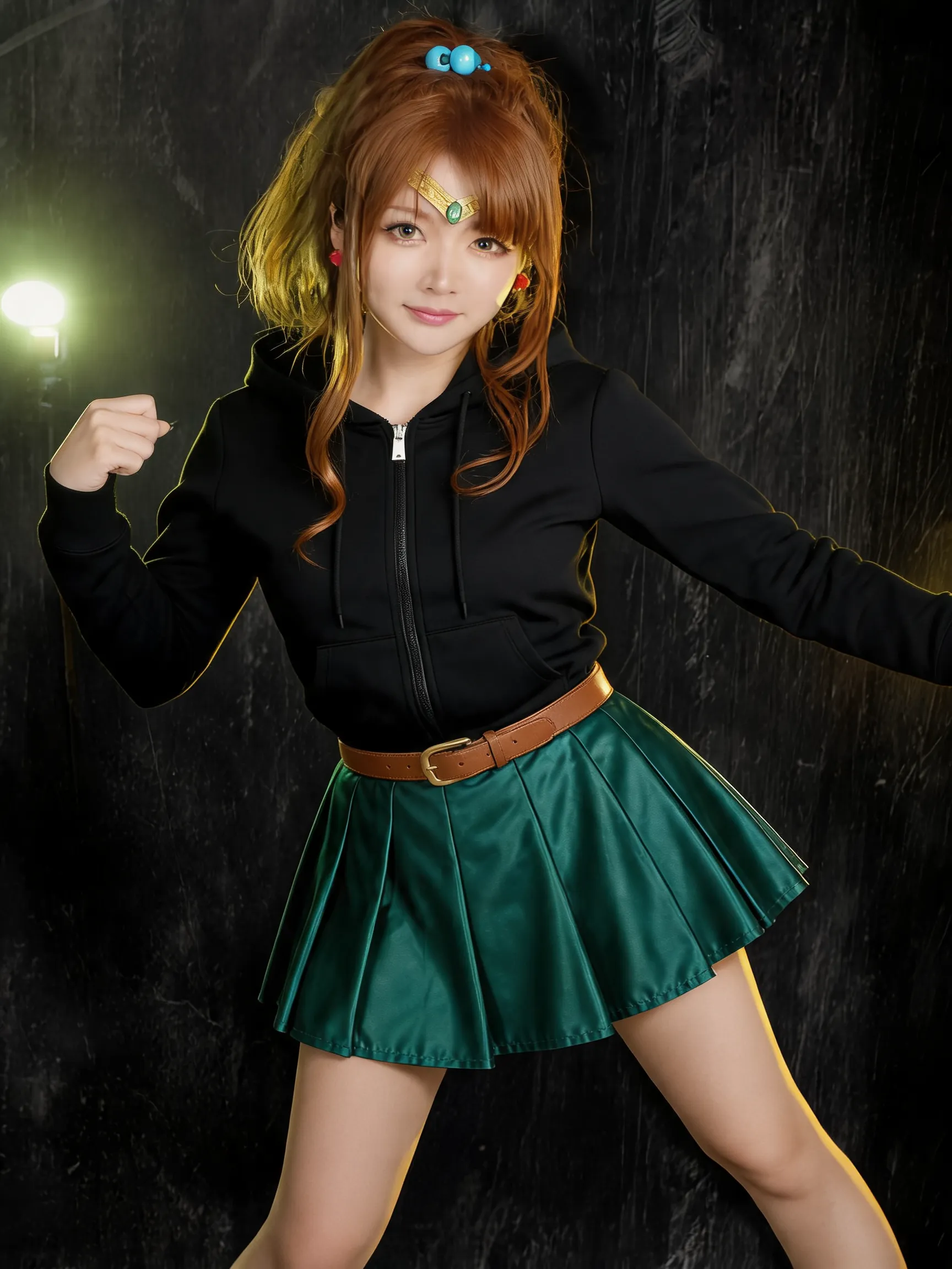Try this clothing item on the person in the photo.